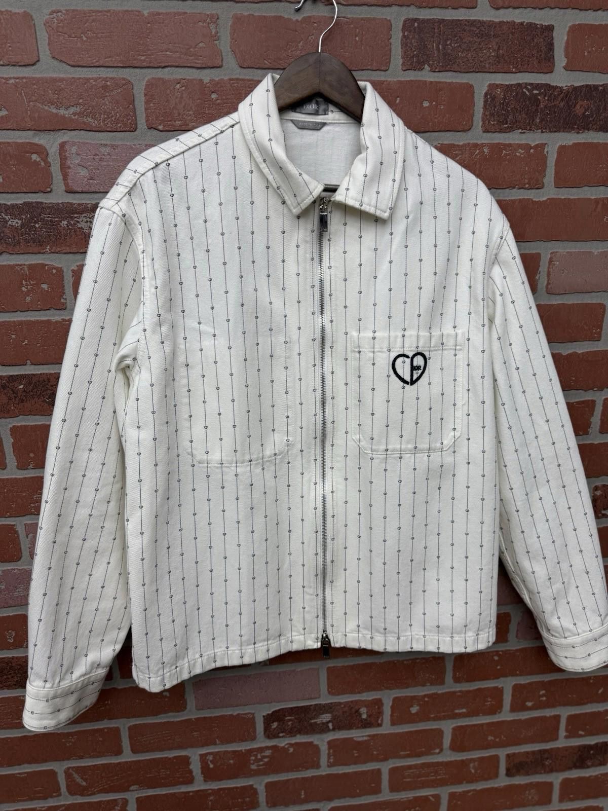 Dior Dior Valentine Striped Denim Jacket Size (50) White RARE Size US L / EU 52-54 / 3 - 2 Thumbnail