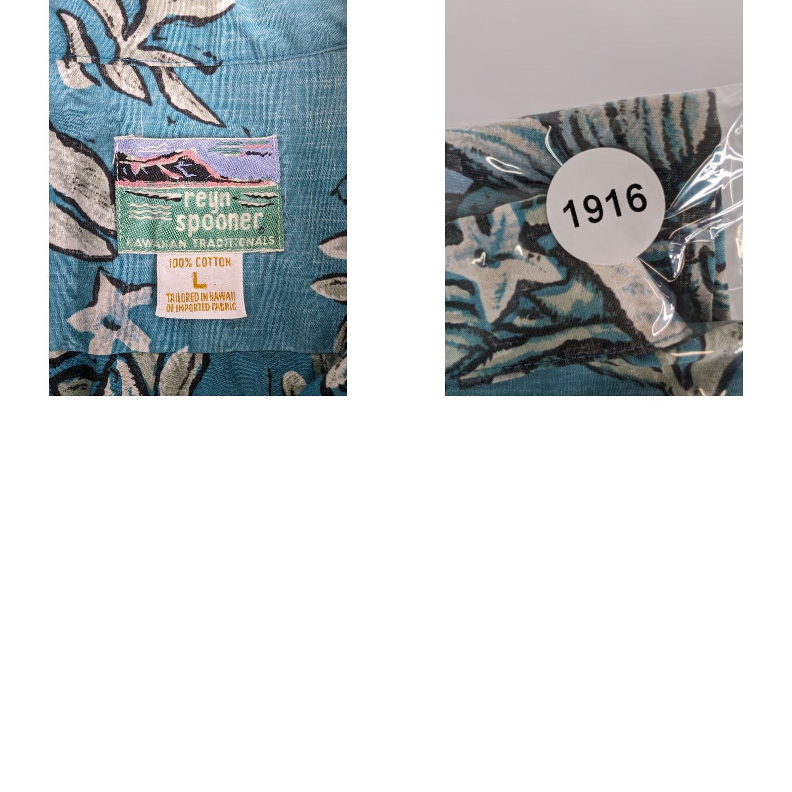 Reyn Spooner Reyn Spooner Hawaiian Traditionals Floral Aloha Short Sleeve Men's Large Blue Cotton Button-Up Pocketed Hawaiian Shirt Size US 33 - 8 Thumbnail