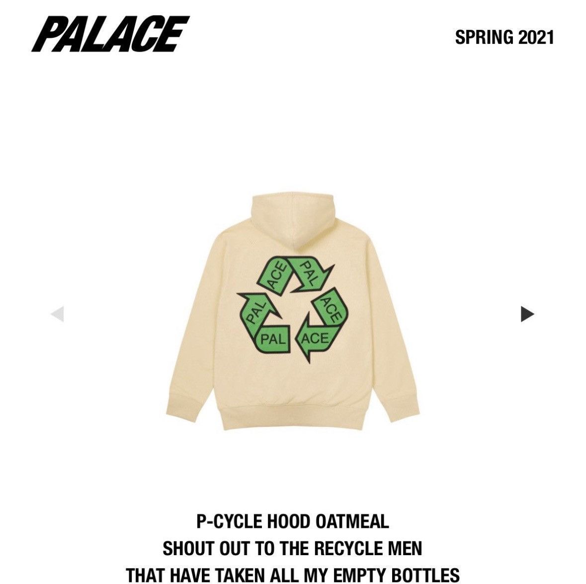 Palace P-Cycle Hood Oatmeal size Large Size US L / EU 52-54 / 3 - 3 Thumbnail