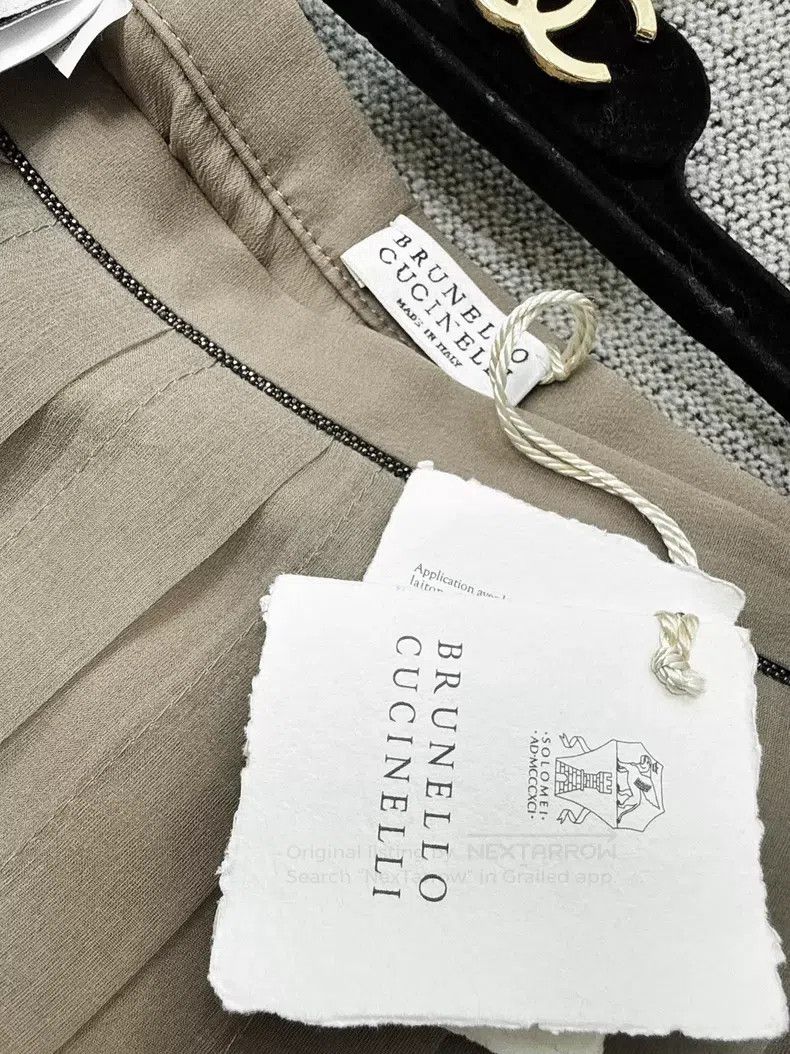 Brunello Cucinelli Brunello Cucinelli Light Brown Pleated Chiffon Skirt, 100% Size 26" / US 2 / IT 38 - 6 Thumbnail