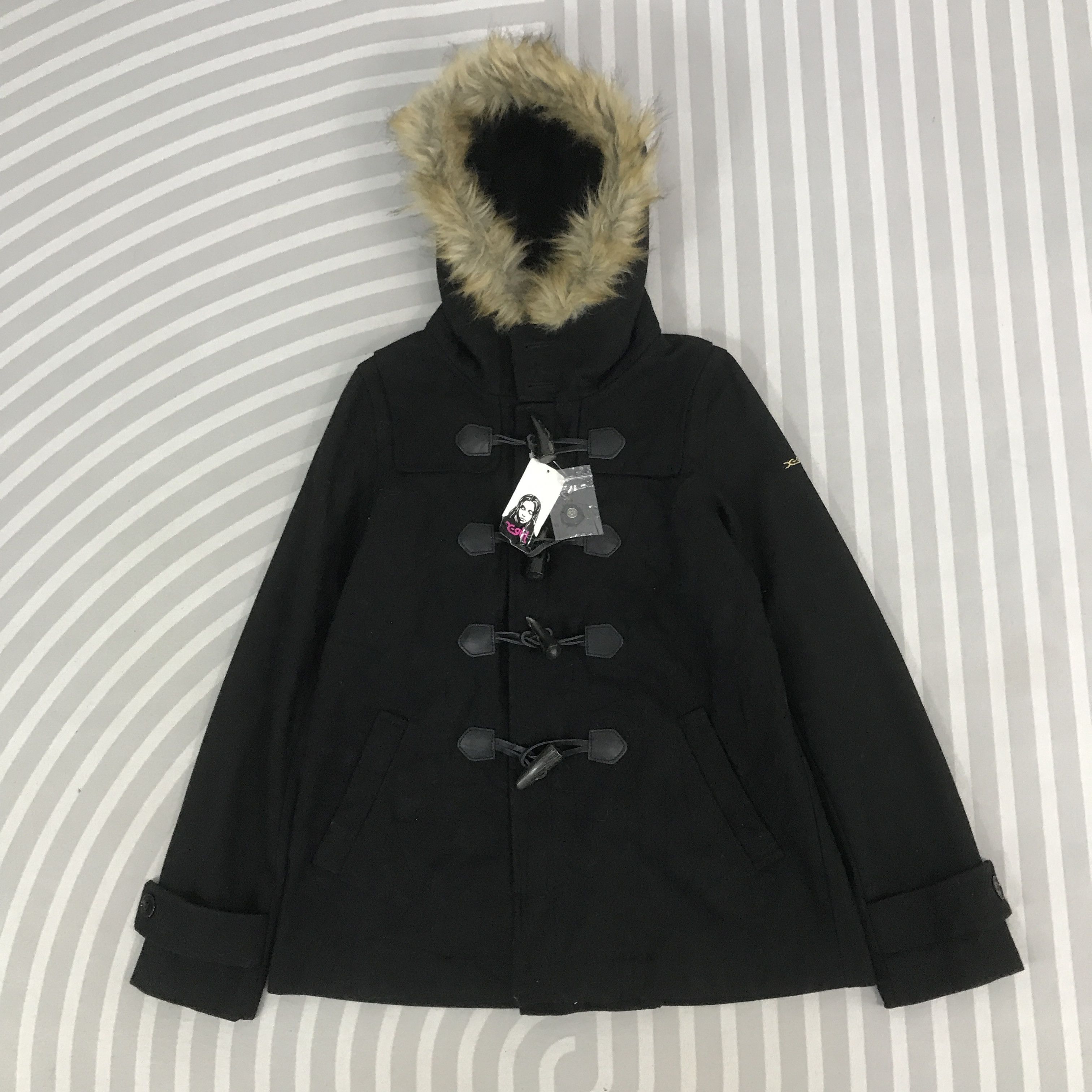 Japanese Brand × Vintage Vintage XGirl japan wool duffer design fur hoodie Jacket Size M / US 6-8 / IT 42-44 - 1 Thumbnail