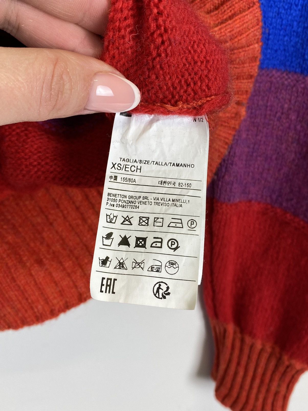 Designer × United Colors Of Benetton United Colours of Benetton Shetland Italian Yarn Sweater XS Size XS / US 0-2 / IT 36-38 - 4 Thumbnail