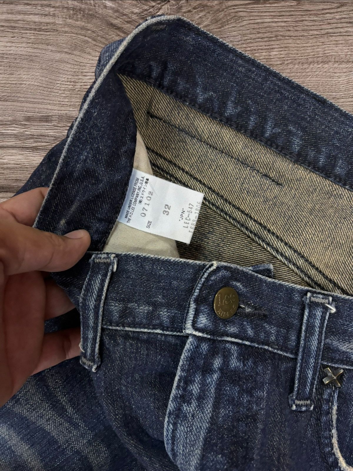 14th Addiction Vintage Lee Light Burst Flare Jeans Size US 32 / EU 48 - 6 Thumbnail