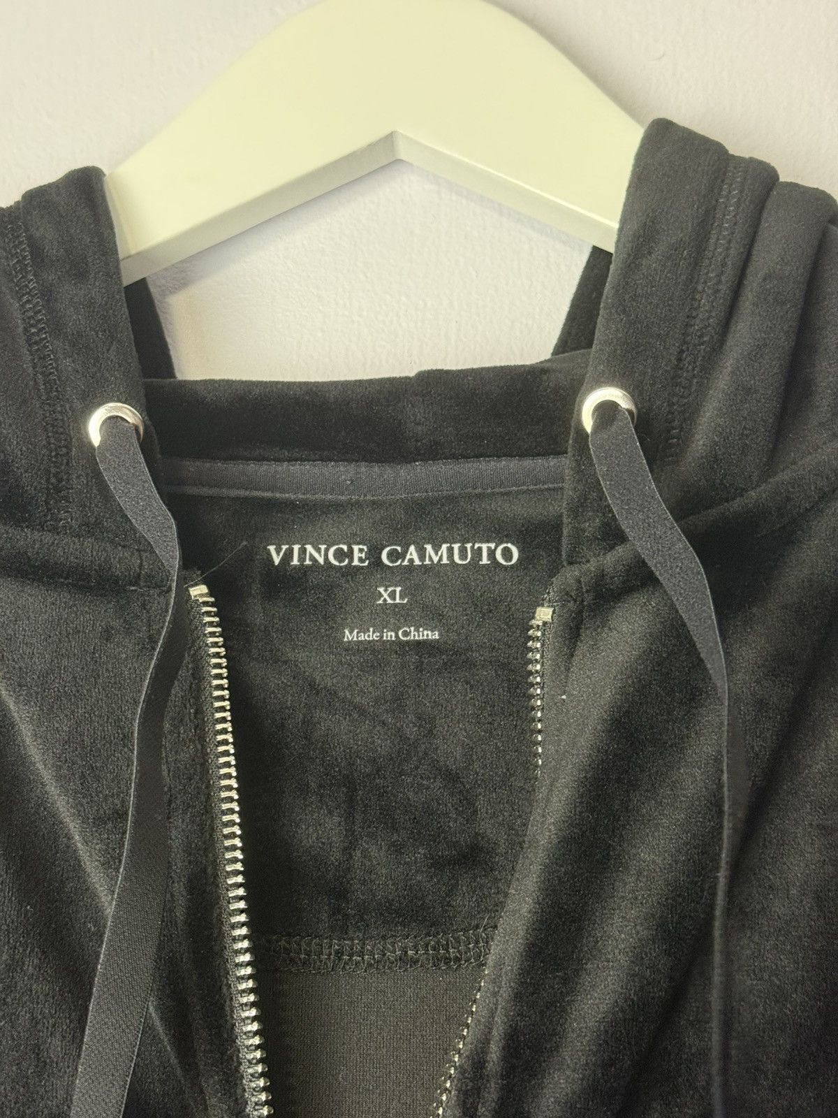 Vintage Velvet Quilted Silver Zip Up Luxury Black Velour Pull Over Size US XL / EU 56 / 4 - 4 Thumbnail