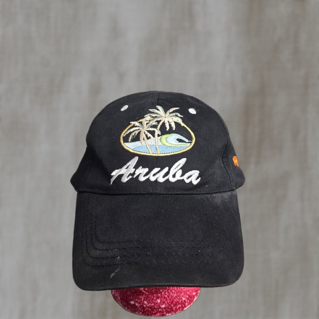 Spell VINTAGE Aruba Cap Hat Adult Adjustable Black Embroidered Island Happy 90s Theme Mens Womens Size ONE SIZE - 1 Thumbnail