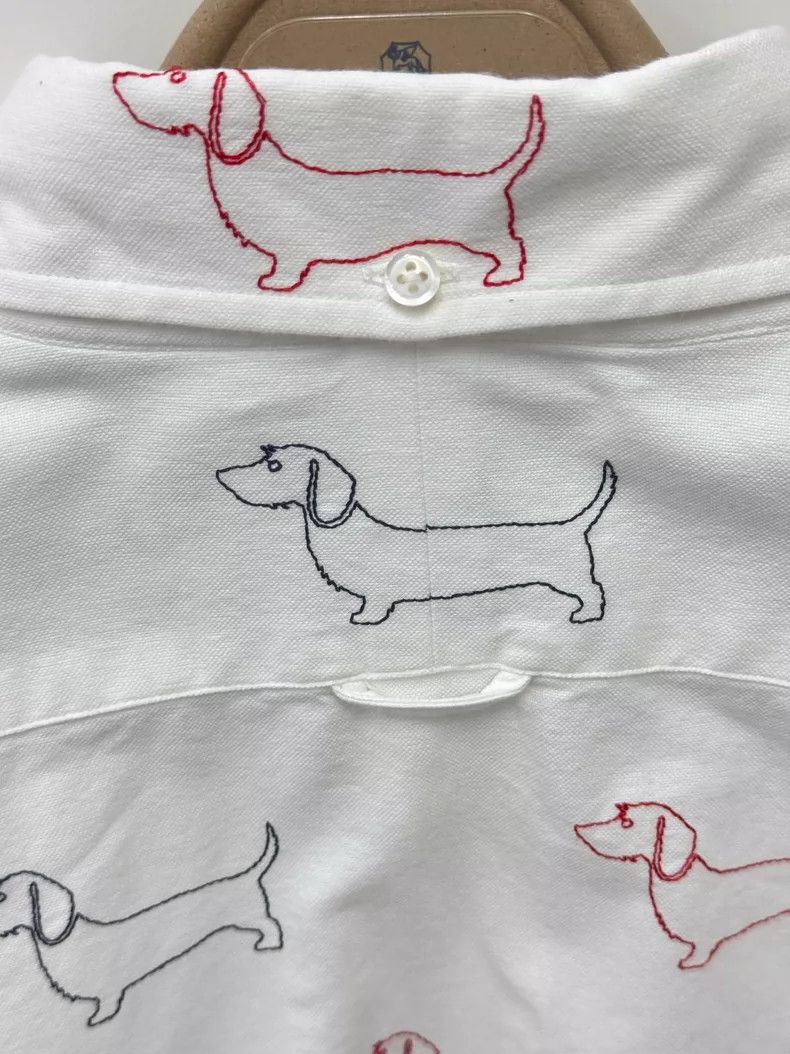 Thom Browne Thom Browne Long-sleeved shirt with sausage dog embroidery Size US M / EU 48-50 / 2 - 6 Thumbnail