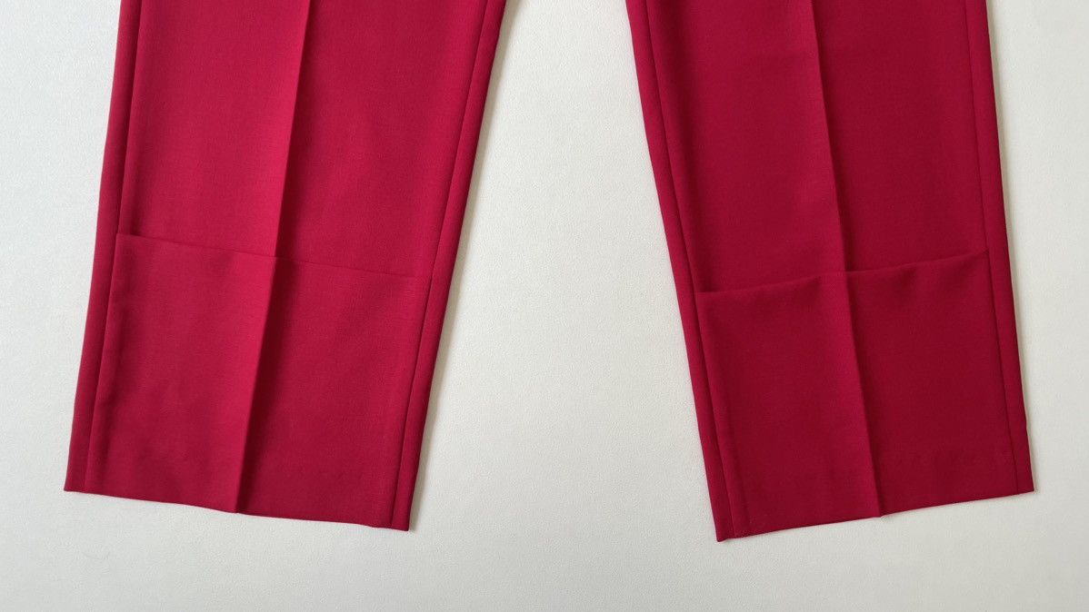 Raf Simons S/S 19 Red Wool Trousers With ‘Double Hem’ Size US 36 / EU 52 - 8 Thumbnail