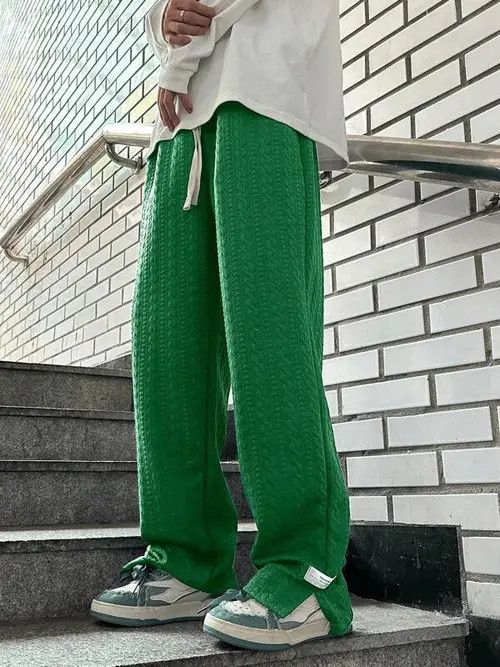Japanese Brand × Jean cable-knit Loose fit Wide Y2k Sweatpants Size US 34 / EU 50 - 2 Thumbnail