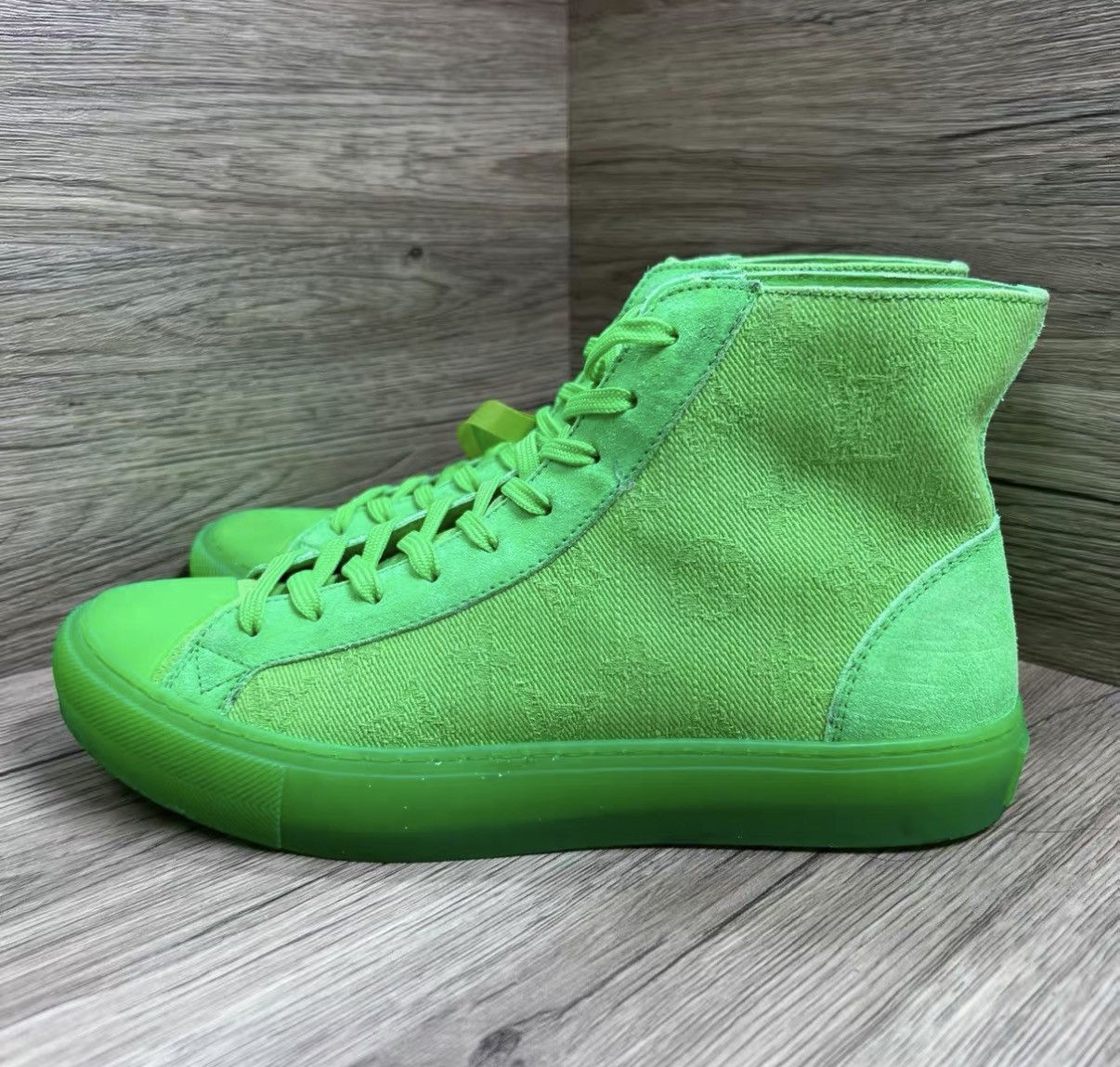 Louis Vuitton Louis Vuitton Tattoo Green Denim Sneakers J41 Size US 8 / EU 41 - 1 Thumbnail