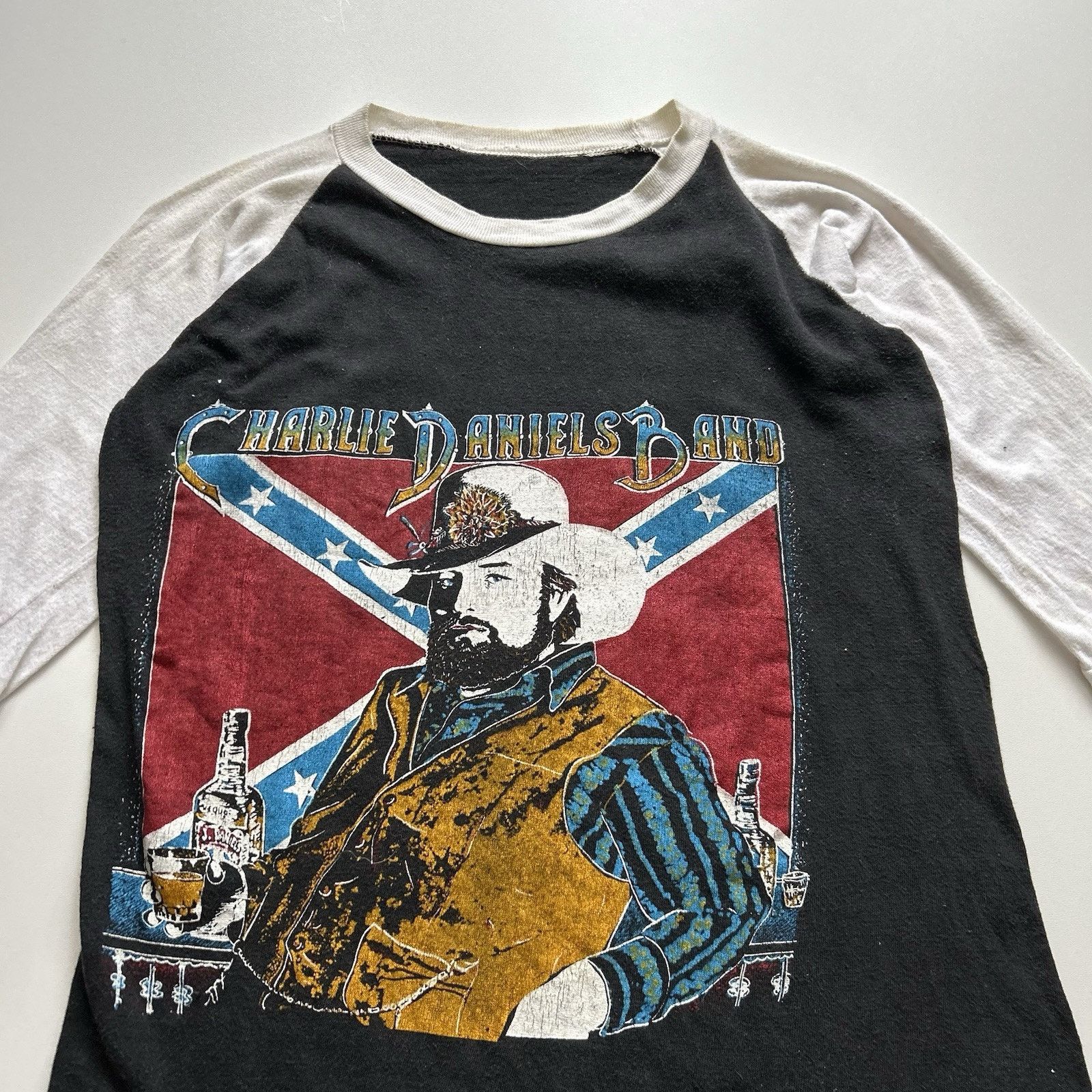 Band Tees × Vintage Vintage 80s Charlie Daniels Raglan Band T Shirt Small Rare Size US S / EU 44-46 / 1 - 2 Thumbnail