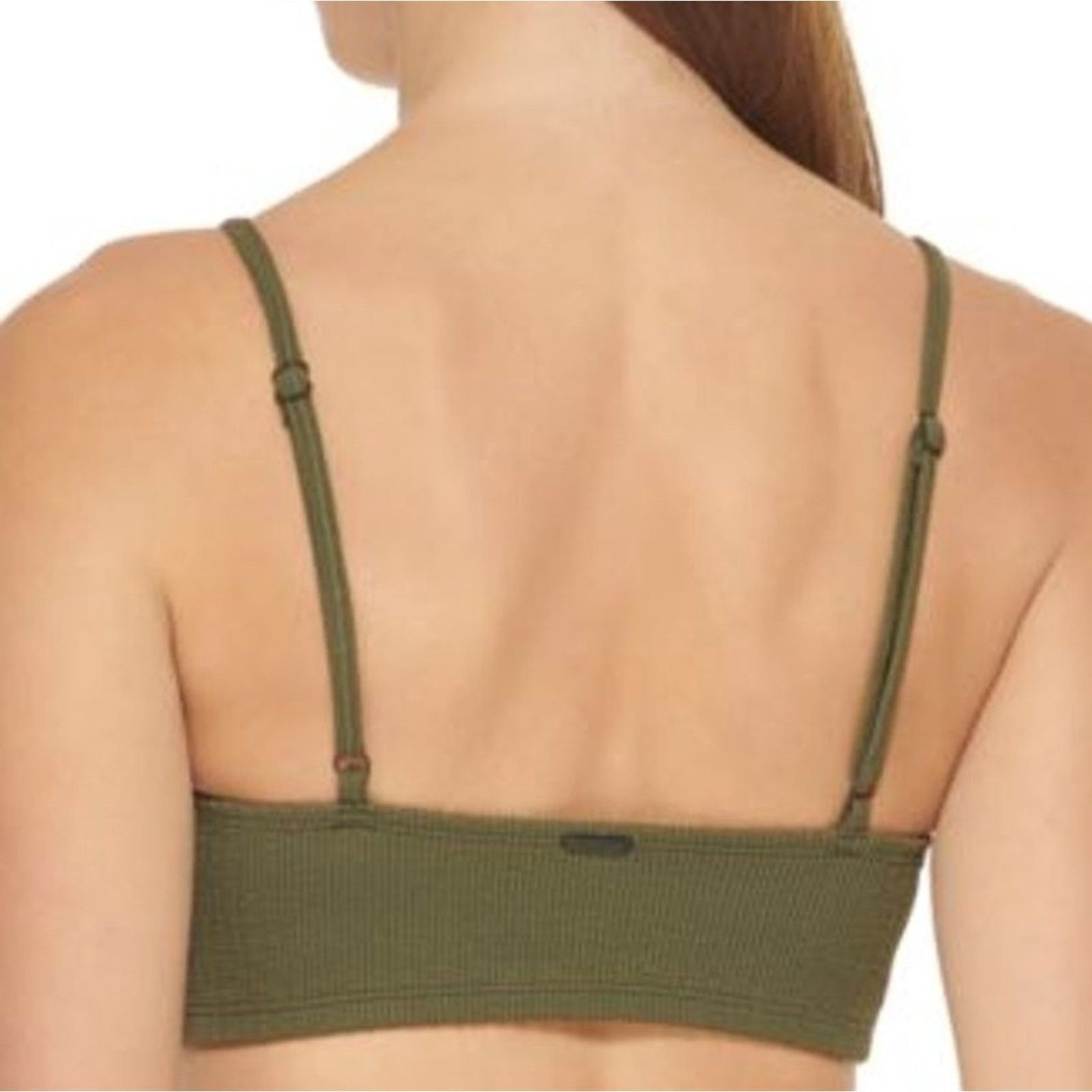 DKNY DKNY Women Green Textured Bralette Swim Bikini Top Size S Size ONE SIZE - 3 Thumbnail