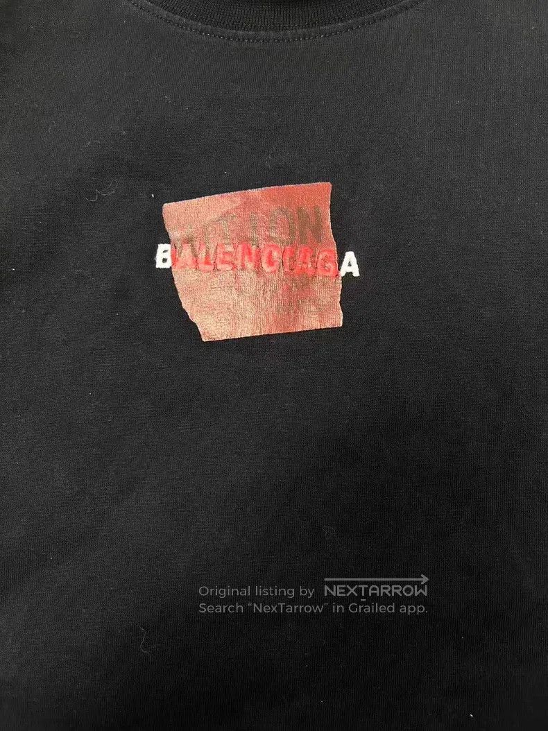 Balenciaga Balenciaga Tape Back Letter Regular Fit T-Shirt Men's Size US M / EU 48-50 / 2 - 3 Thumbnail