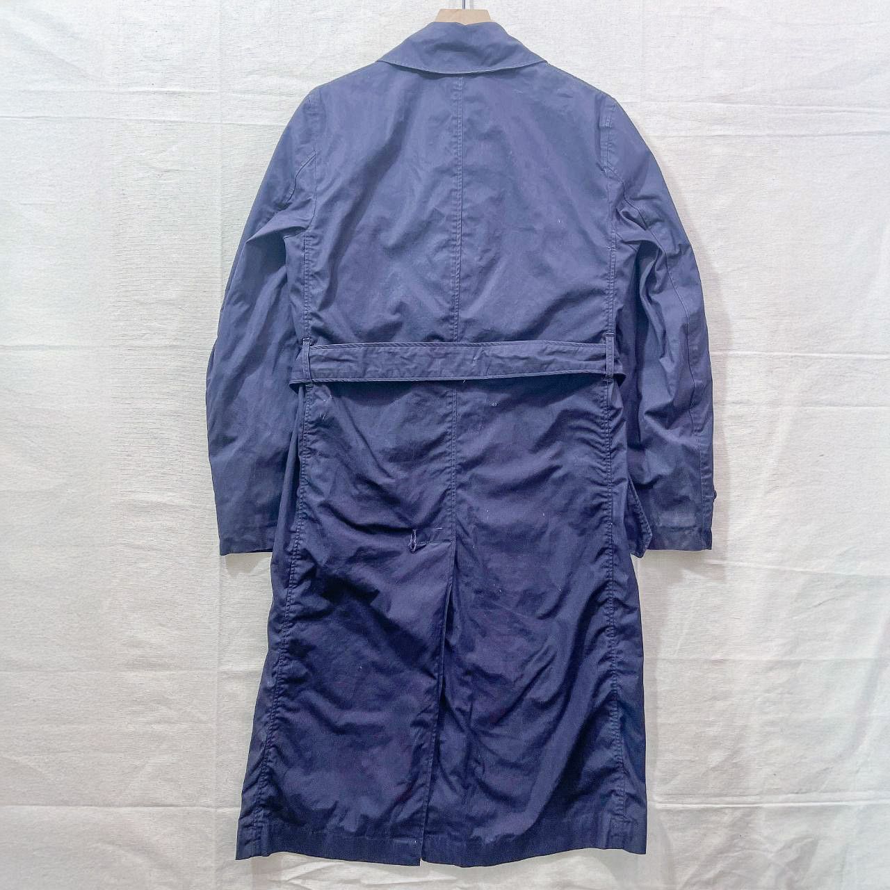 Vintage 1950s USN Navy Blue Trench Coat 21X45 Belted Stenciled Military Size US M / EU 48-50 / 2 - 4 Thumbnail
