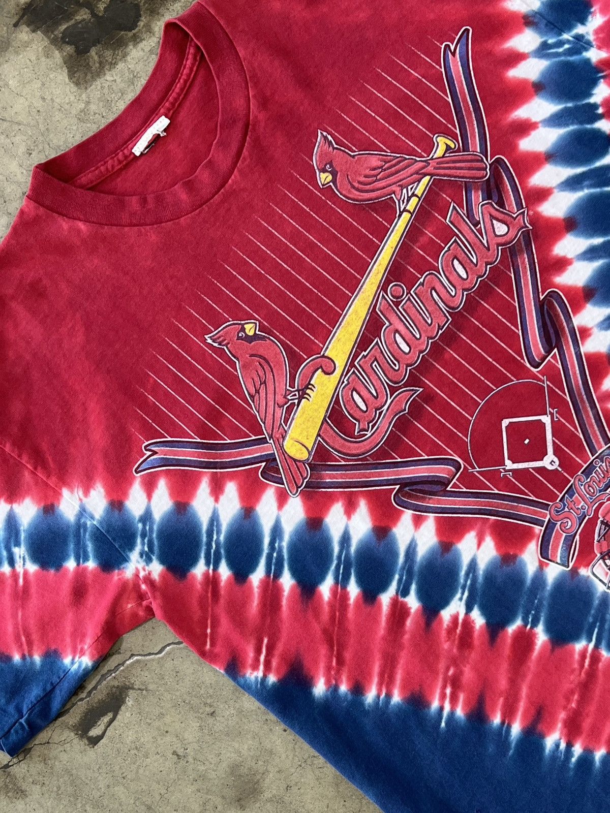 MLB Vintage 90s MLB St. Louis Cardinals Tie Dyed Baseball Tee XL Size US XL / EU 56 / 4 - 1 Thumbnail