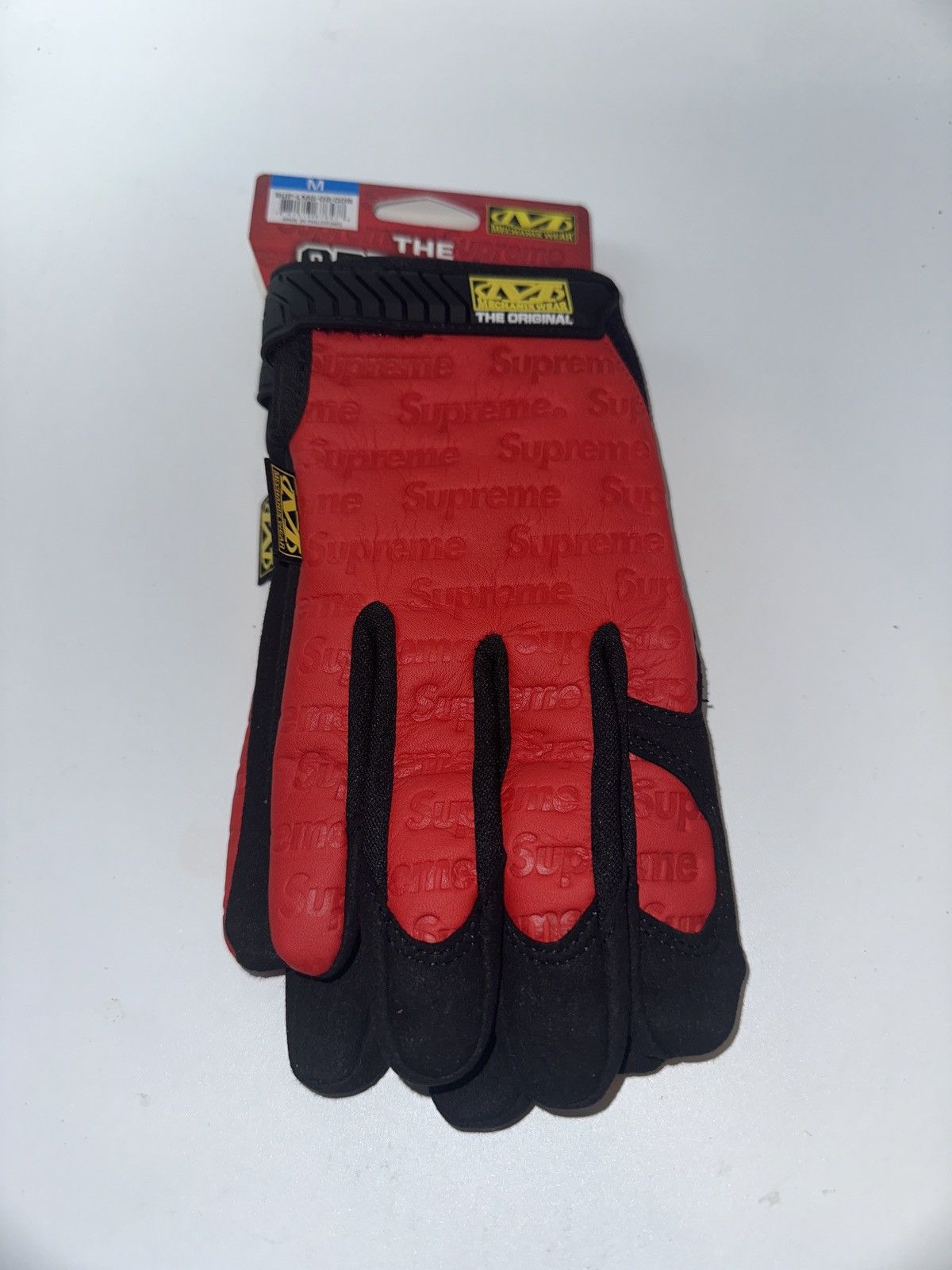image of Supreme X Mecanix Leather Work Gloves Red, Men's