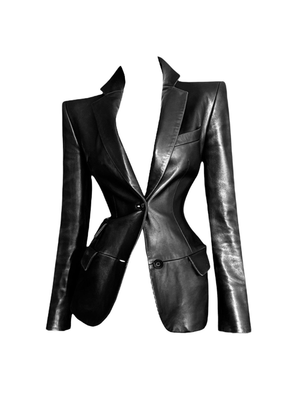 Gucci by Tom Ford Runway 1998 Leather fitted Jacket