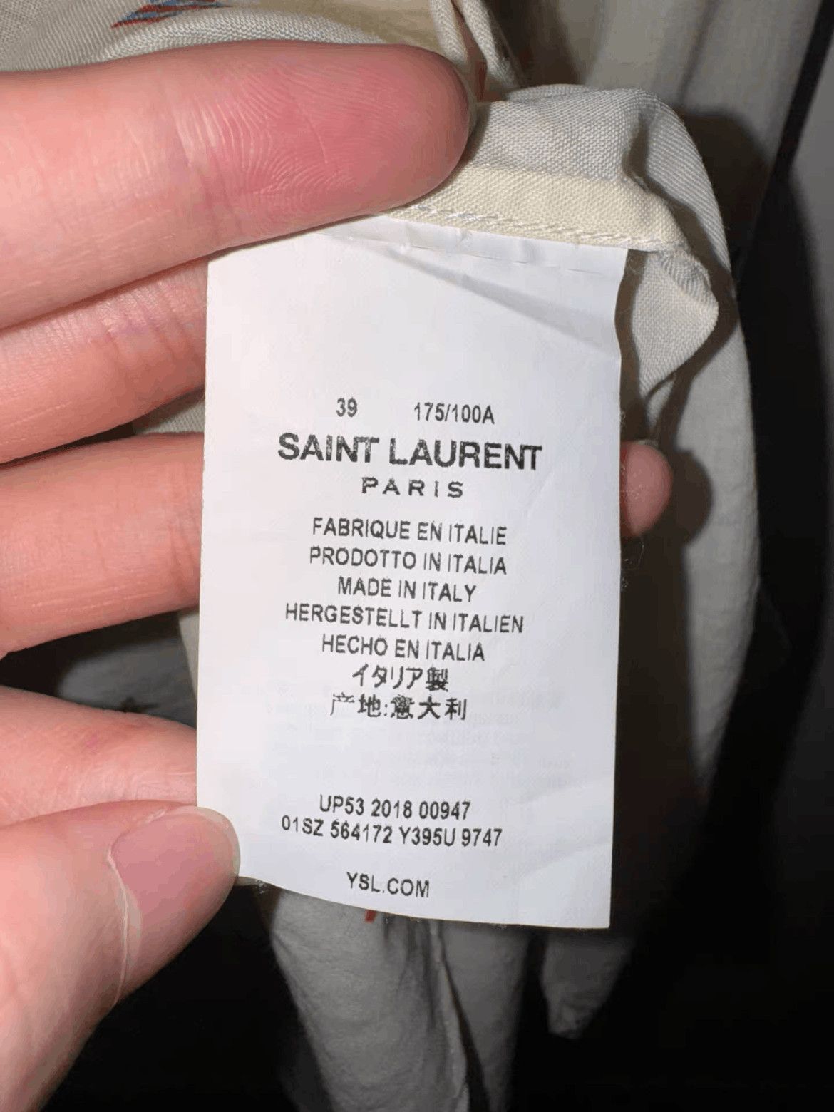 Saint Laurent Paris Sz 39 Saint Laurent Paris 19SS Runway Star Shirt-2508 Size US L / EU 52-54 / 3 - 7 Thumbnail
