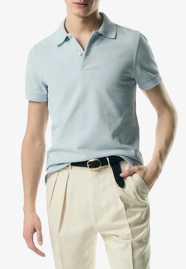 Tom Ford o1w1db10425 JPS002 Polo Shirt in Light Blue Size US S / EU 44-46 / 1 - 2 Thumbnail