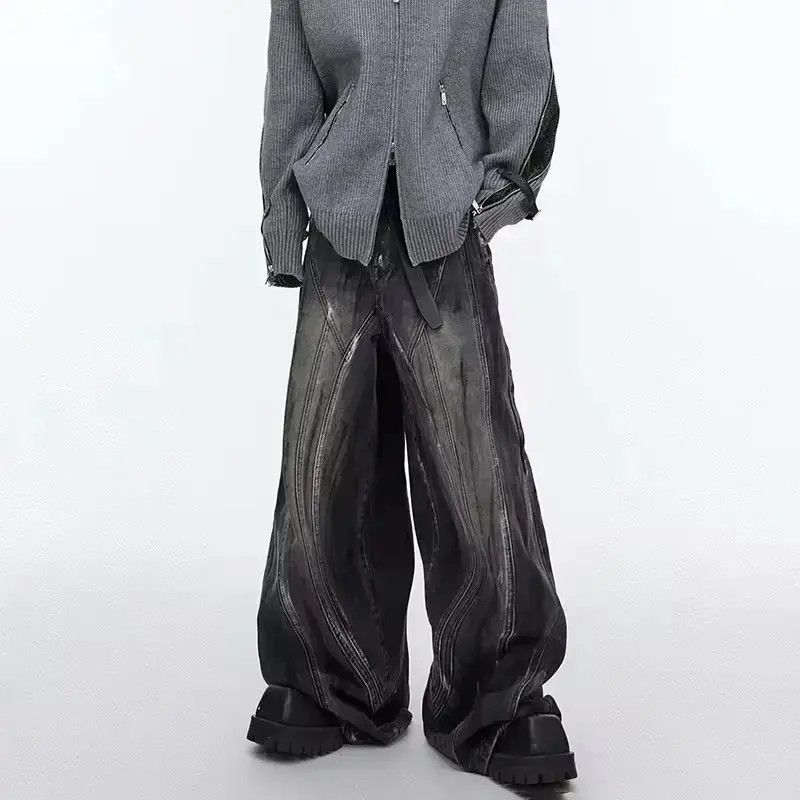 Japanese Brand Streetwear Design Washed Loose Wide Leg Pants Jeans Size US 32 / EU 48 - 5 Thumbnail