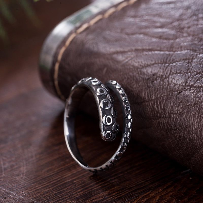 Jewelry Octopus Crazy Jewelry Rings Open Size Chrome Ring Size 7-13 Size ONE SIZE - 3 Thumbnail