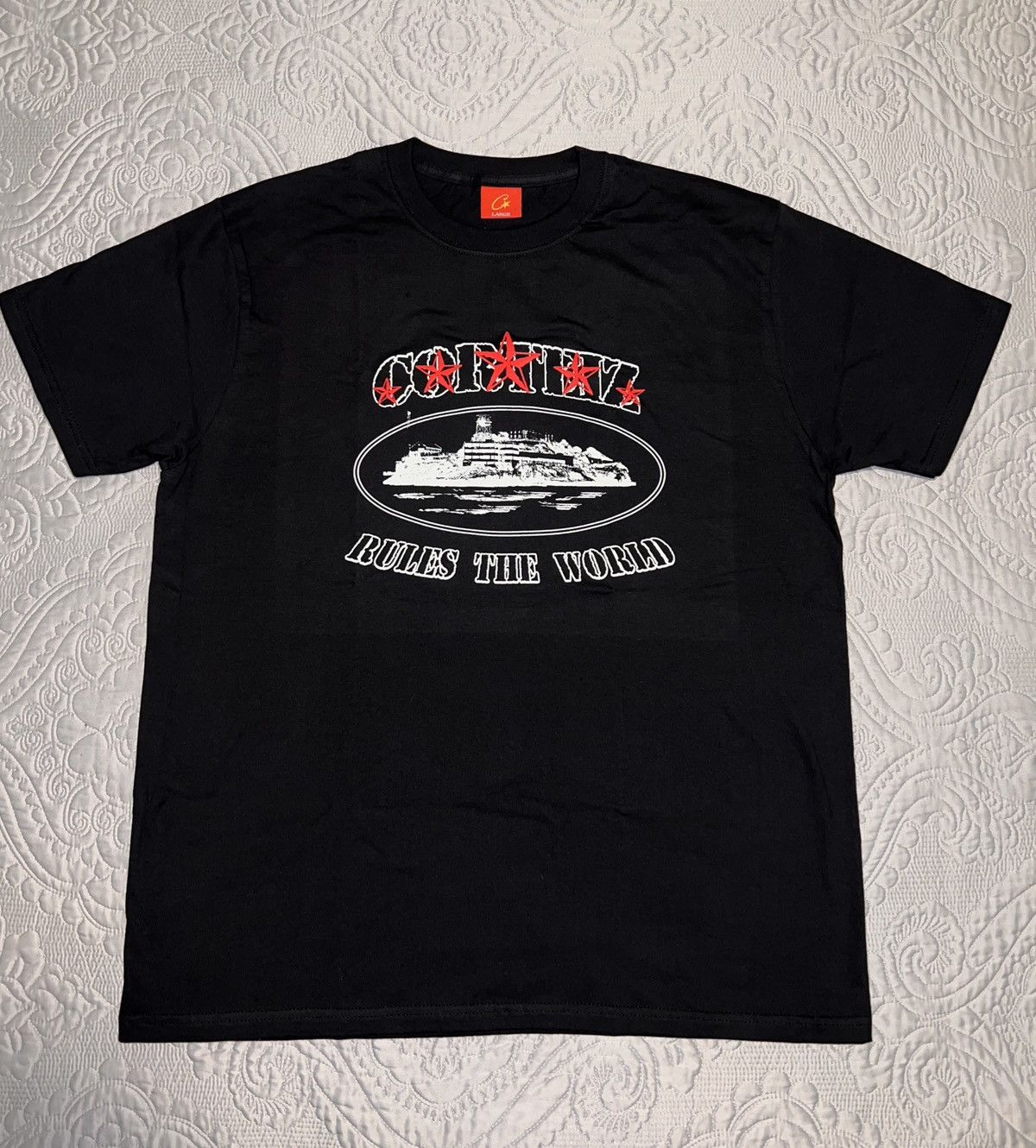 Corteiz Corteiz 5 Starz Alcatraz Tee Black Size Large New | Grailed