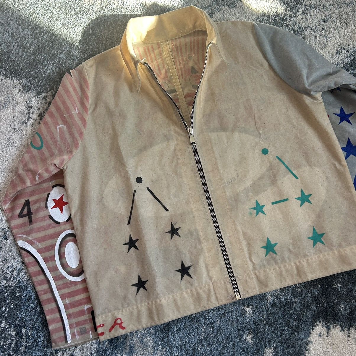 Handmade 1 of 1 MONOLiTH GORE HANDPAiNTED WAXED COTTON CANVAS JACKET Size US L / EU 52-54 / 3 - 12 Thumbnail