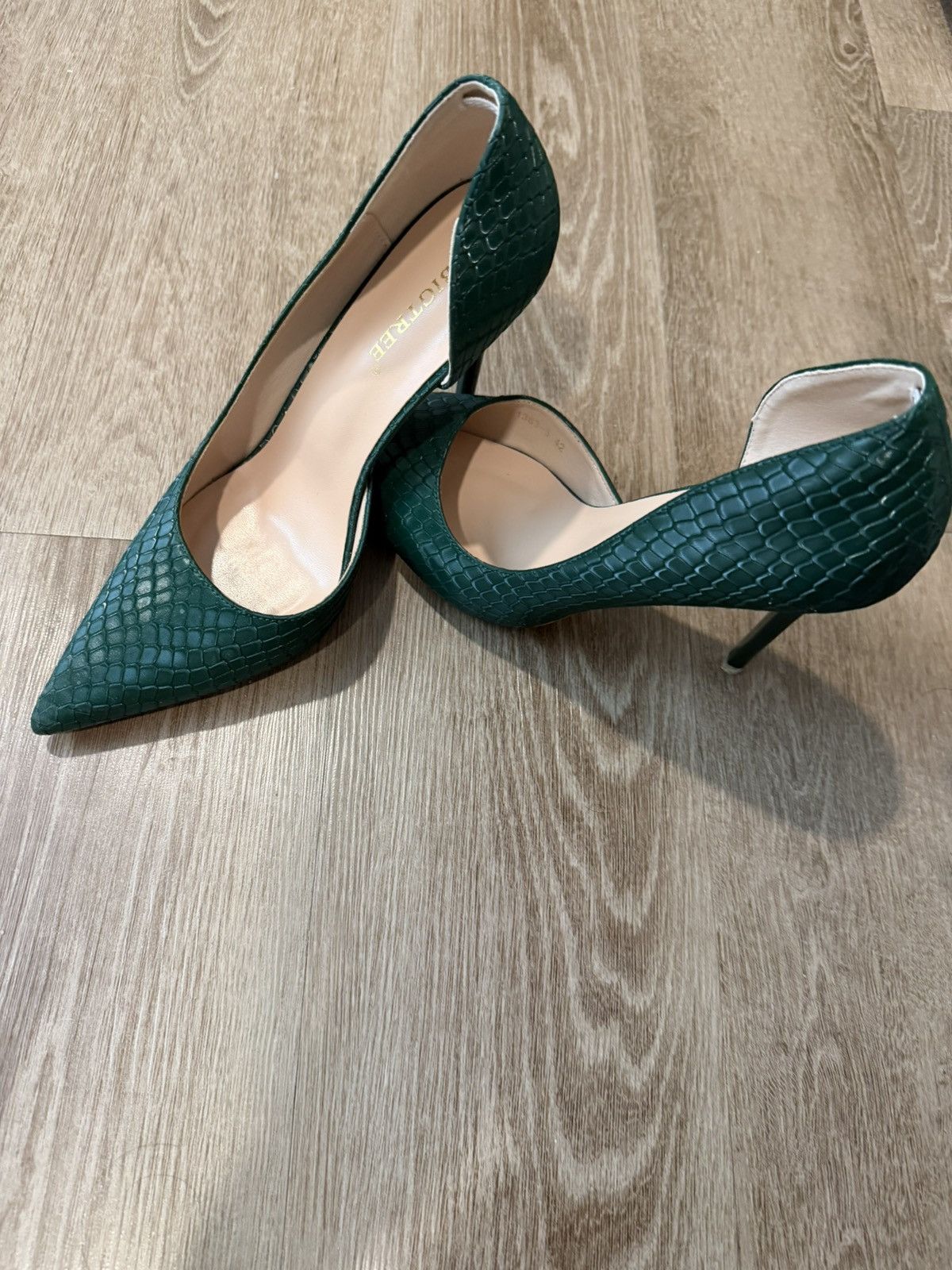 Other Green heels crocodile pattern Size US 9.5 / IT 39.5 - 3 Thumbnail