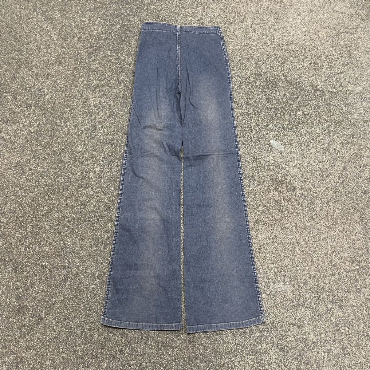 Vintage Vintage Y2K Flare Jeans Wide Leg 90s Grunge Archive Logo Size 28" / US 6 / IT 42 - 3 Thumbnail