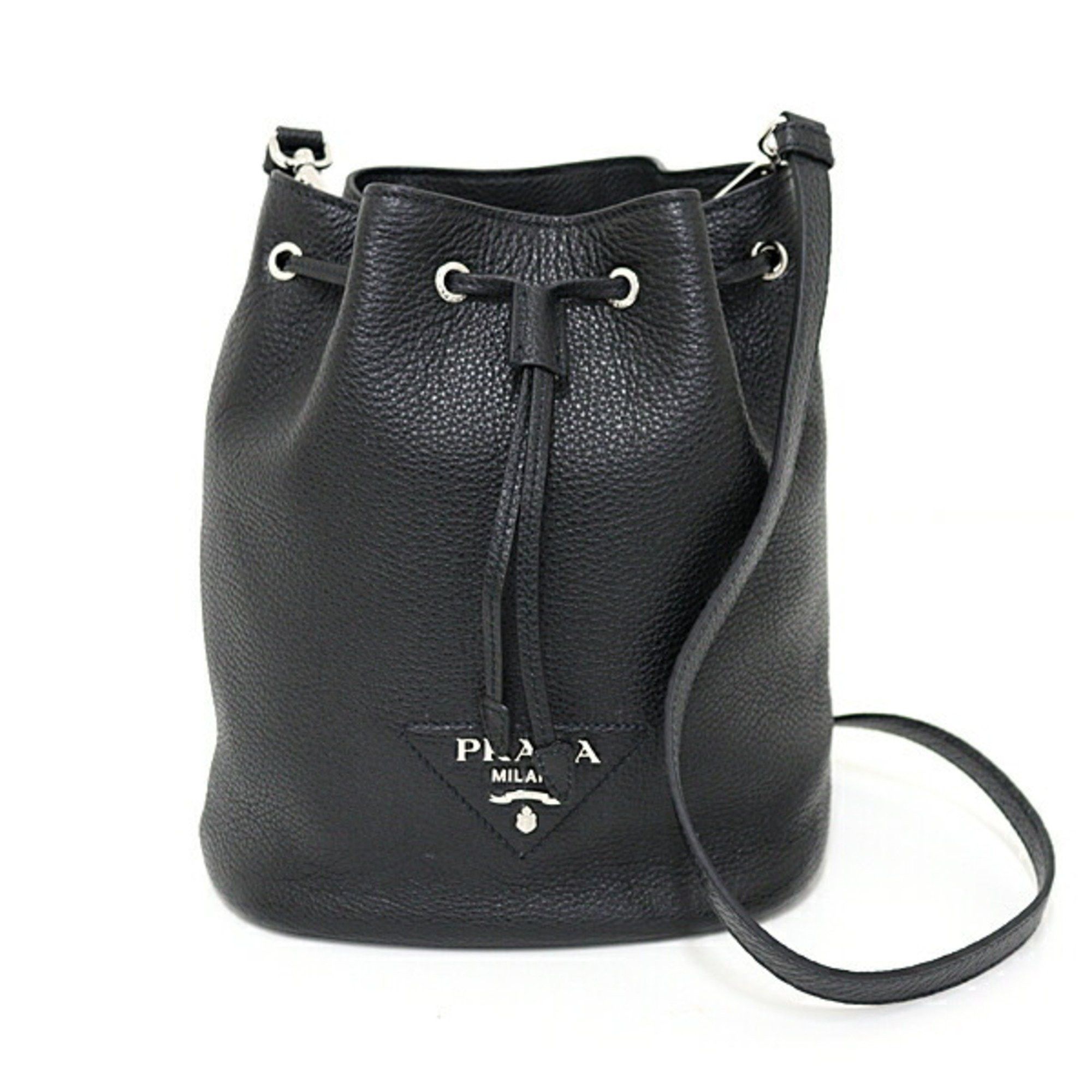 Prada Prada Leather Shoulder Bag Black 1BE060 Bucket Unused Size ONE SIZE - 1 Thumbnail
