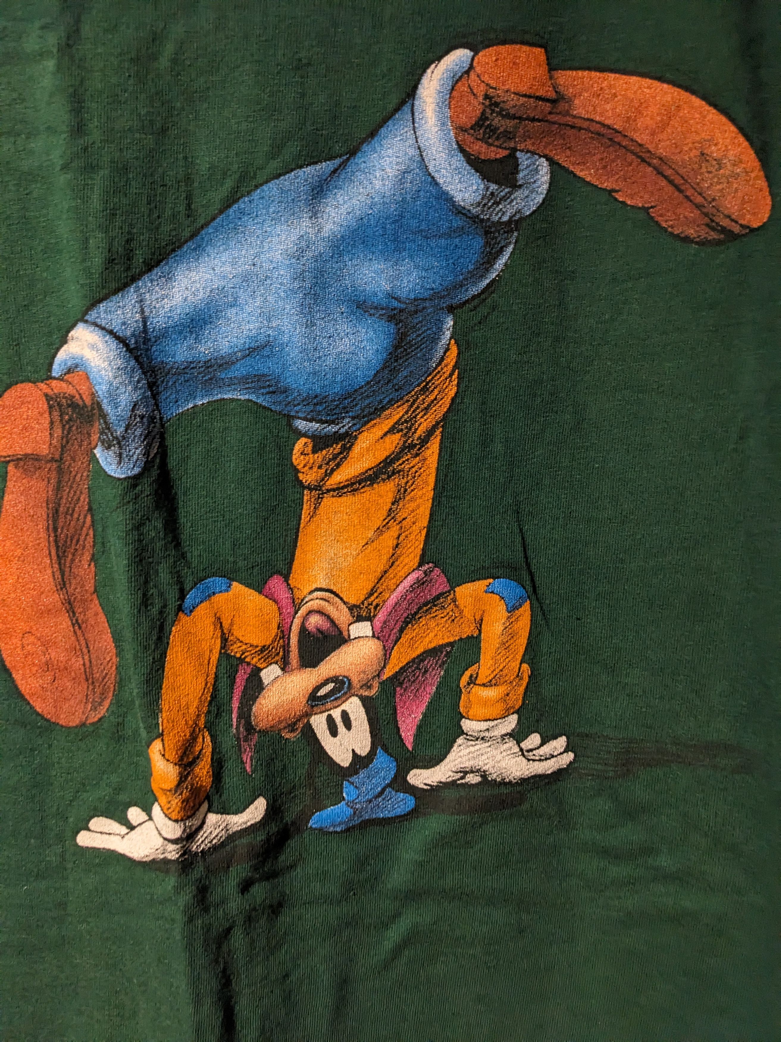 Disney × Vintage Vintage 90s Disney Store Goofy Mickey Hand Stand T-Shirt Size US XL / EU 56 / 4 - 2 Thumbnail