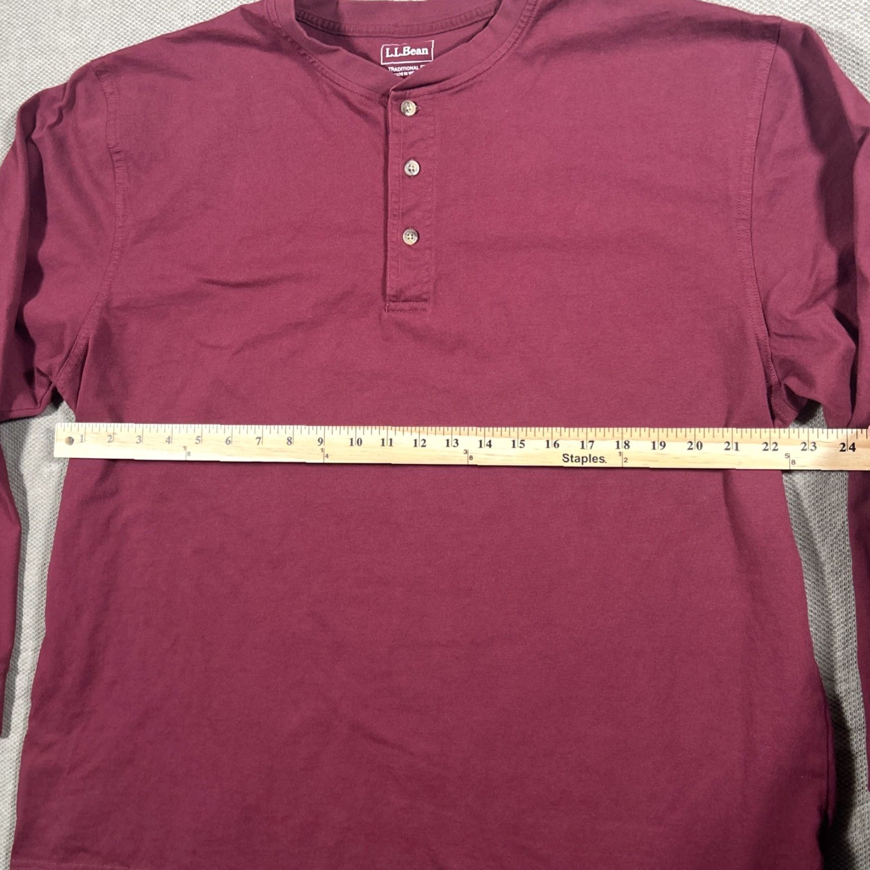 Vintage LL Bean Men's Long Sleeve Traditional Fit Maroon 1/4 Button Shirt XL Size US XL / EU 56 / 4 - 5 Thumbnail