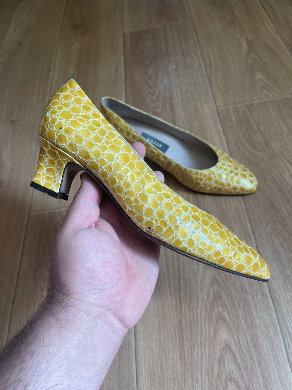 Shoes Bally Court UK Yellow Snakeskin
