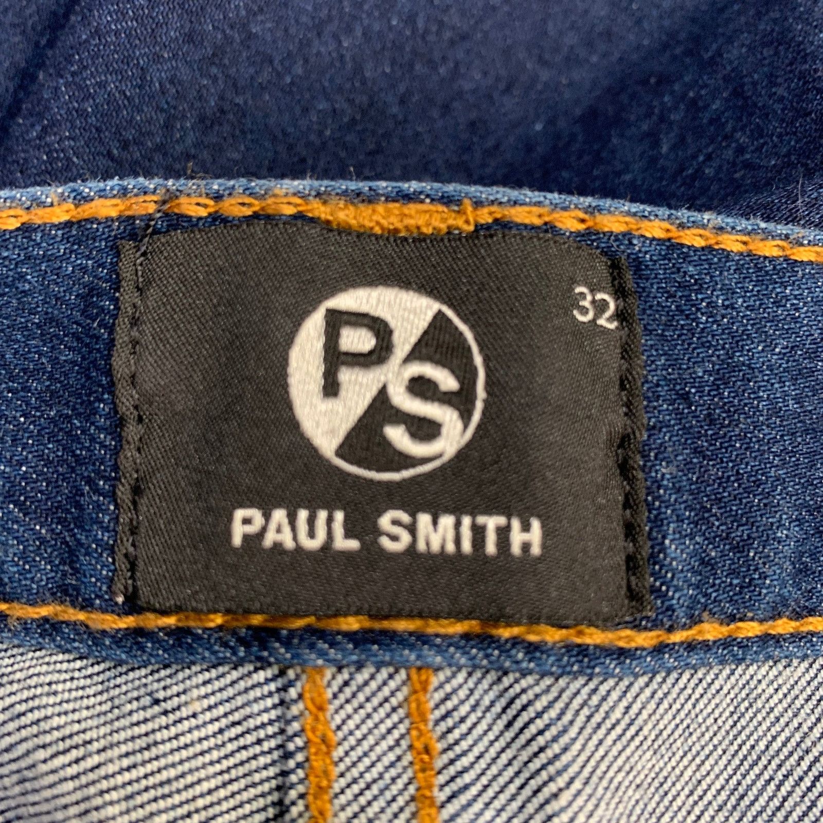 Paul Smith PS by PAUL SMITH Blue Contrast Stitch Cotton Straight Jeans Size US 32 / EU 48 - 4 Thumbnail