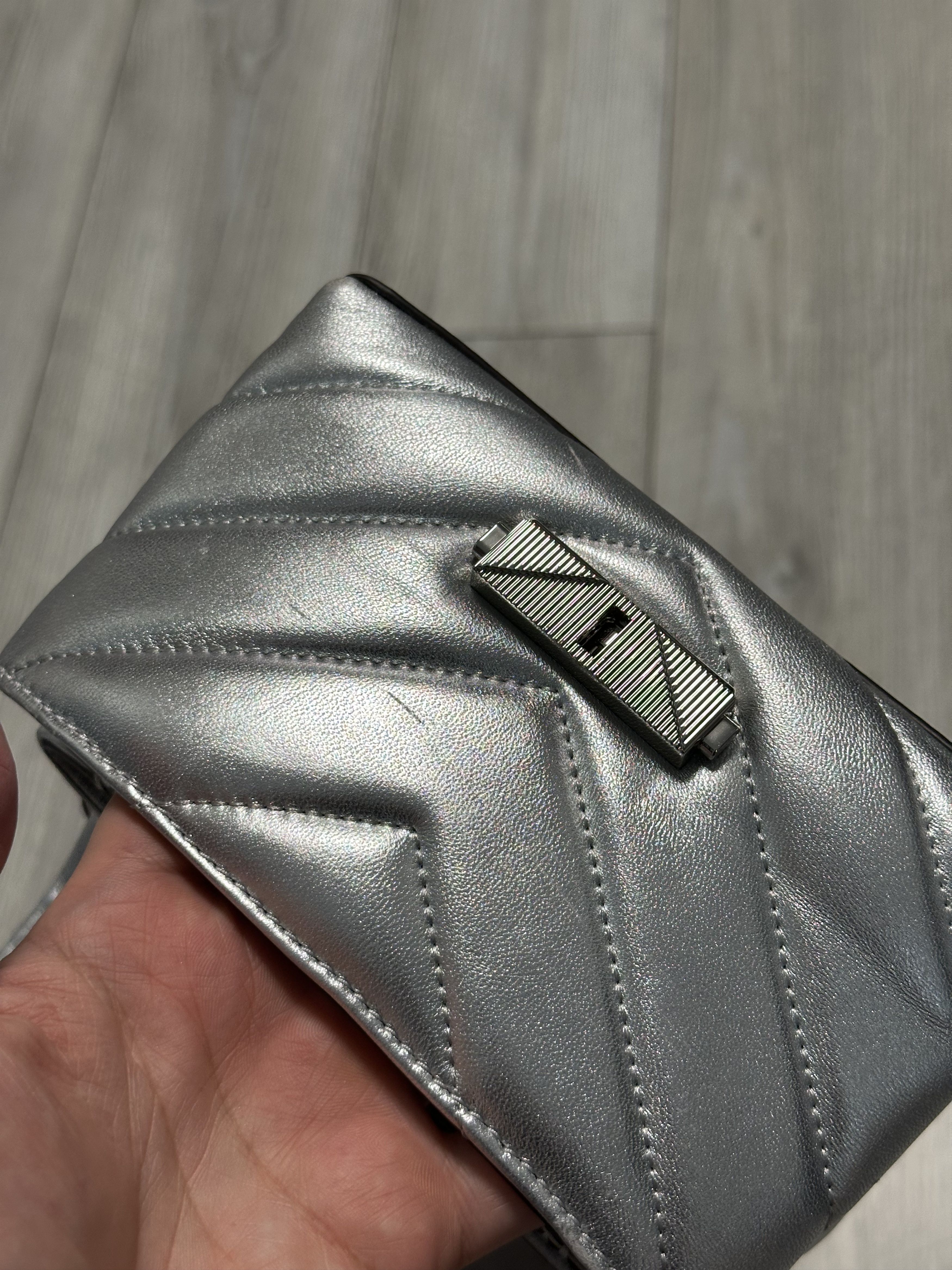 Michael Kors Michael Kors Small Leather Crossbody Bag Silver Handbag Bag Size ONE SIZE - 9 Thumbnail