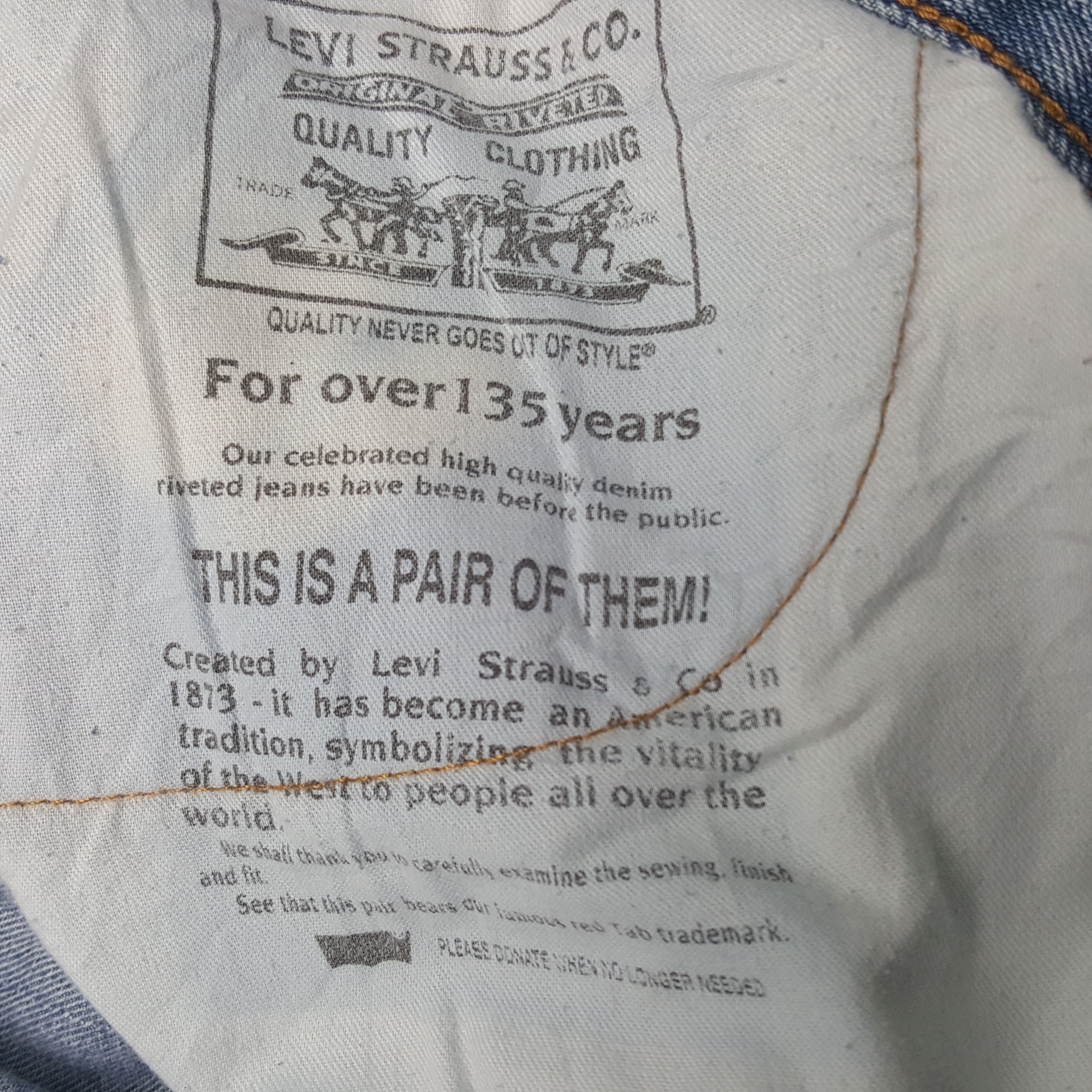 Levi's × Vintage Vintage Levi's 550 Distressed Style Denim Jeans Size US 35 - 15 Thumbnail