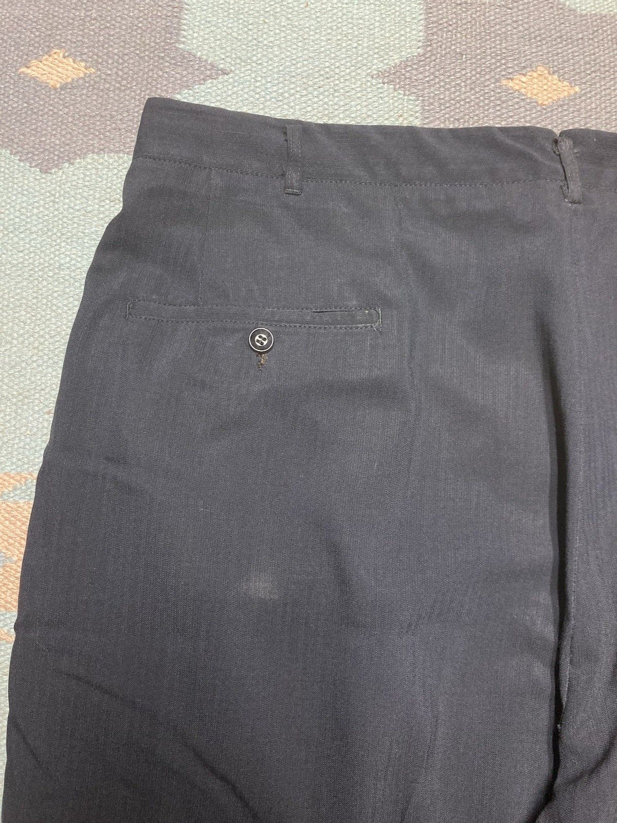 Vintage 50s drop loop pants men slacks black rockabilly rayon? 36x29 Size US 36 / EU 52 - 9 Thumbnail