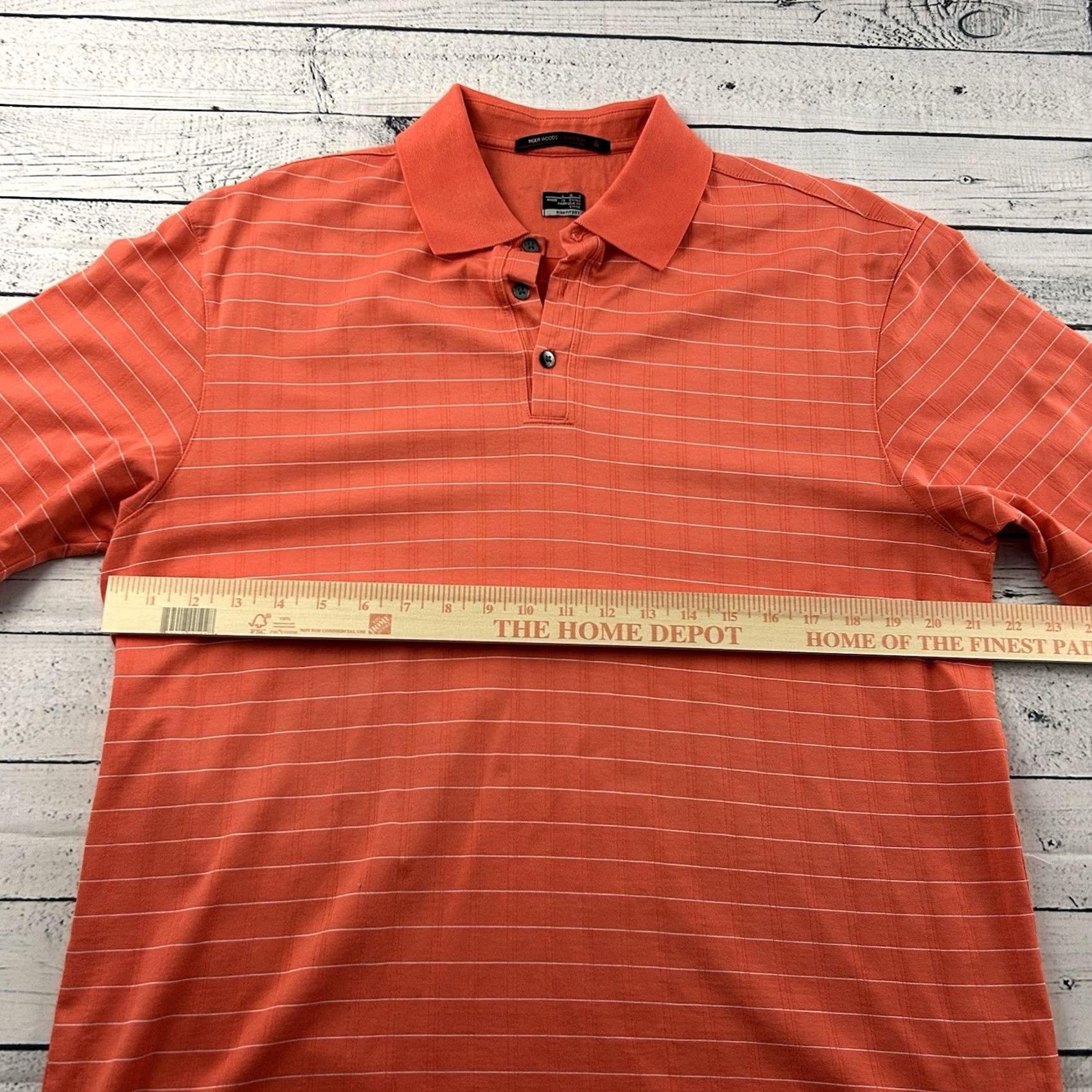 Nike Nike Tiger Woods Striped Short Sleeve Golf Polo Shirt Men's L Orange Size US L / EU 52-54 / 3 - 5 Thumbnail