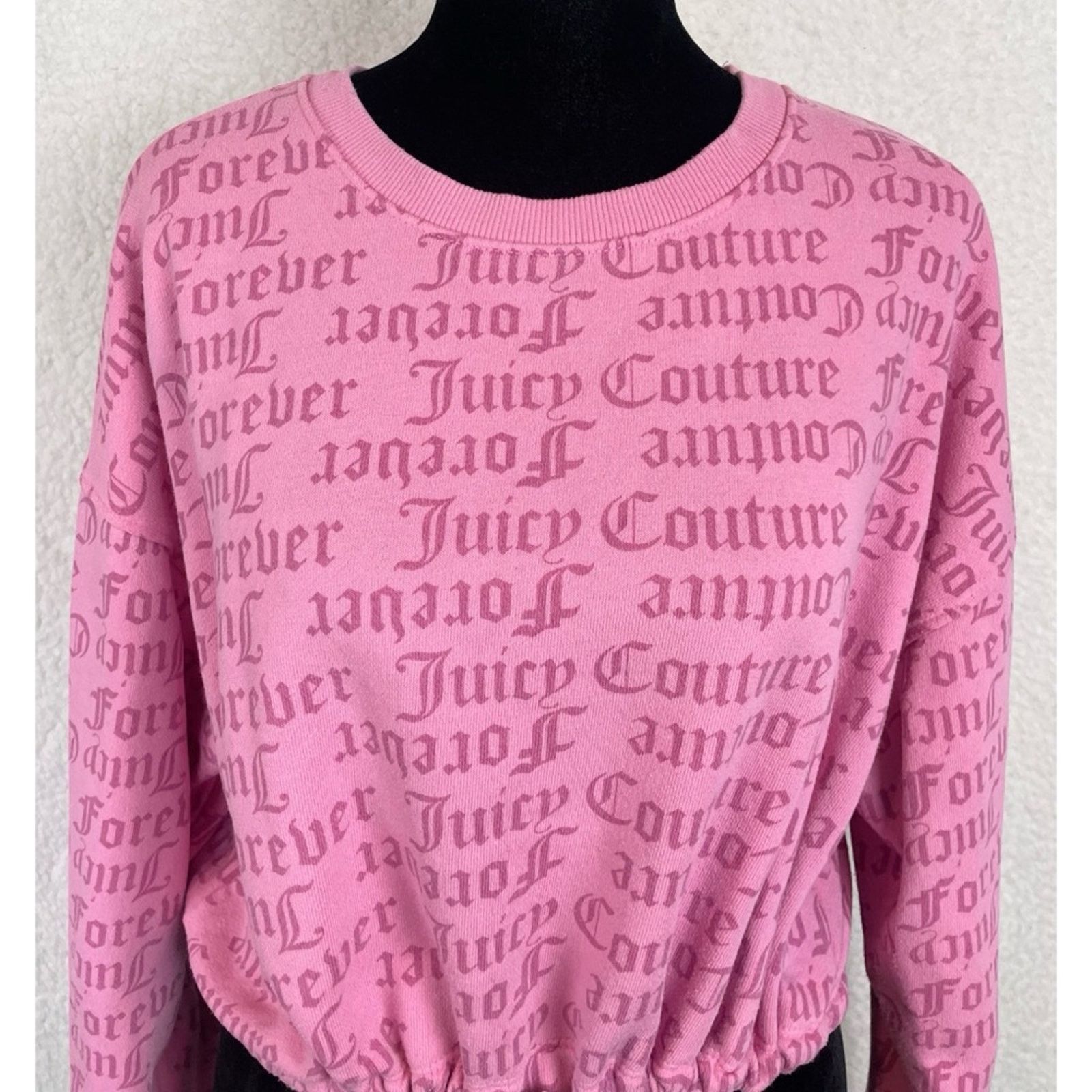 Juicy Couture JUICY COUTURE x F21 • Pink Logo Print Cropped Tie Sweatshirt Size M / US 6-8 / IT 42-44 - 3 Thumbnail
