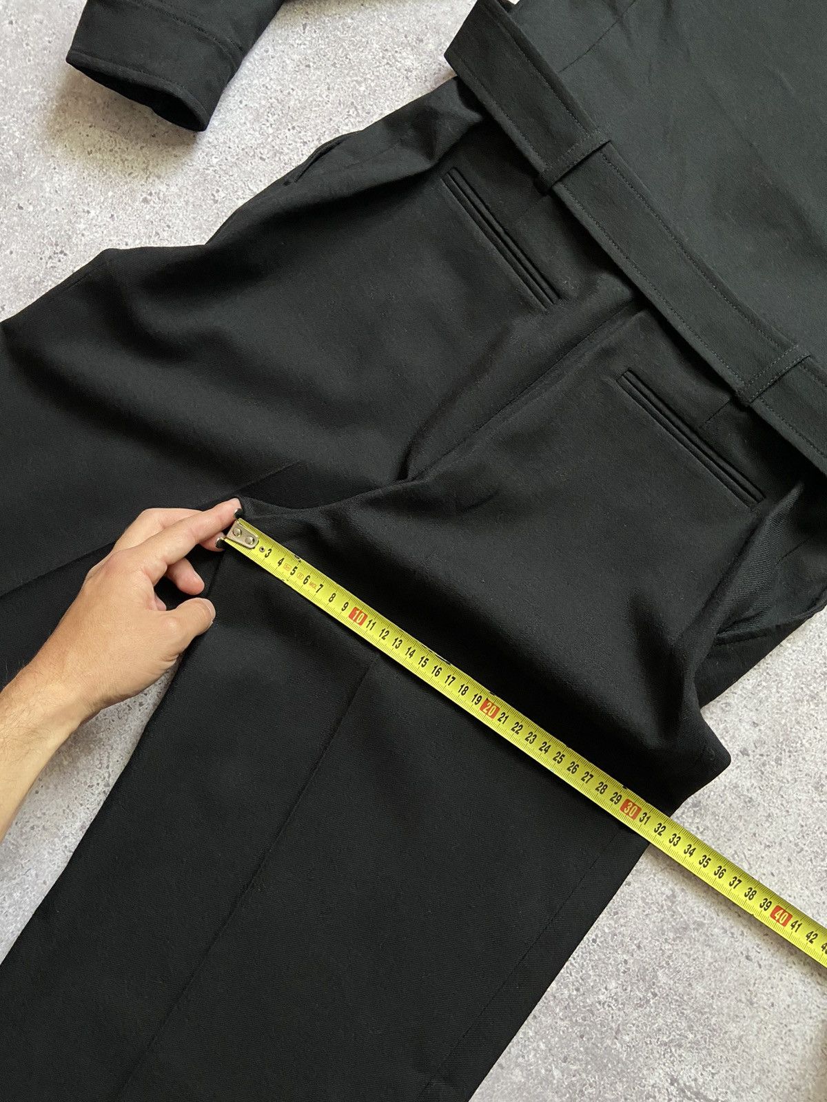 Saint Laurent Paris Saint Laurent Belted Jumpsuit Black Wool Size 30" / US 8 / IT 44 - 19 Thumbnail