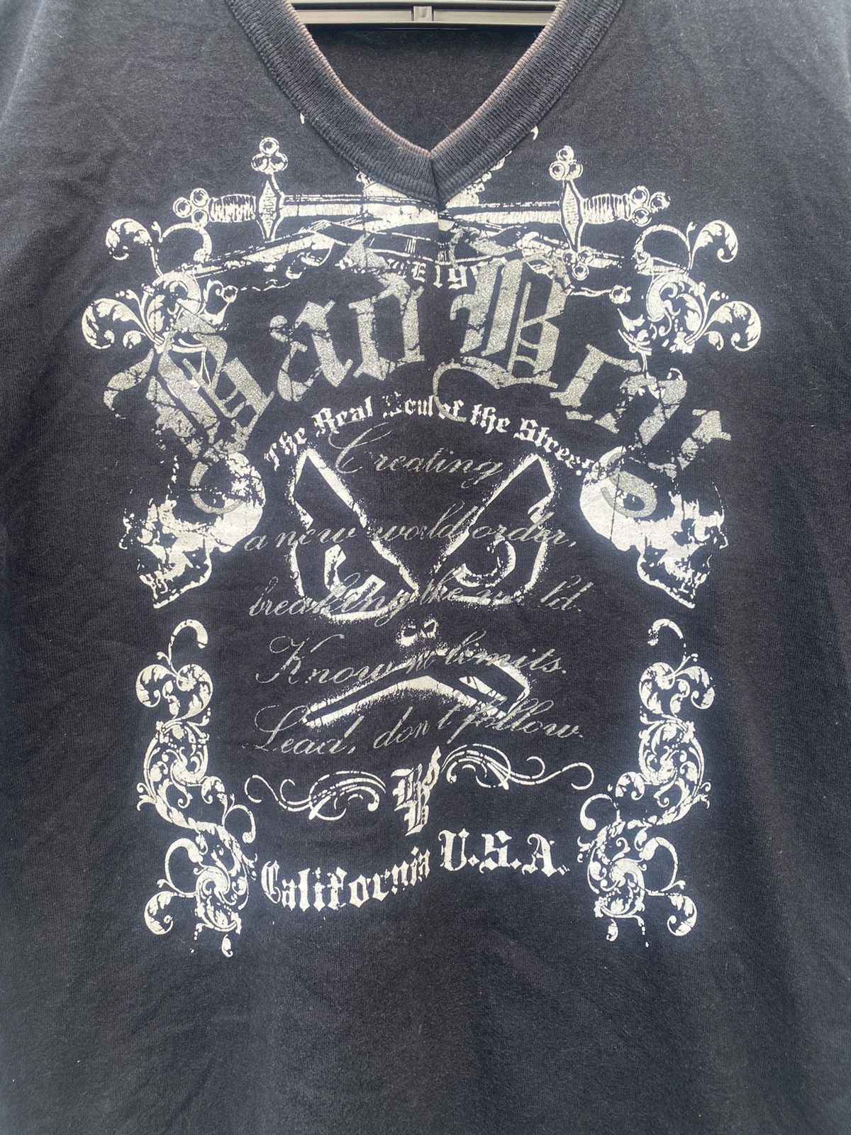 14th Addiction × JNCO × Vintage Vintage y2k Bad Boy Tribal Double Layer Poem Tees Size US M / EU 48-50 / 2 - 5 Thumbnail