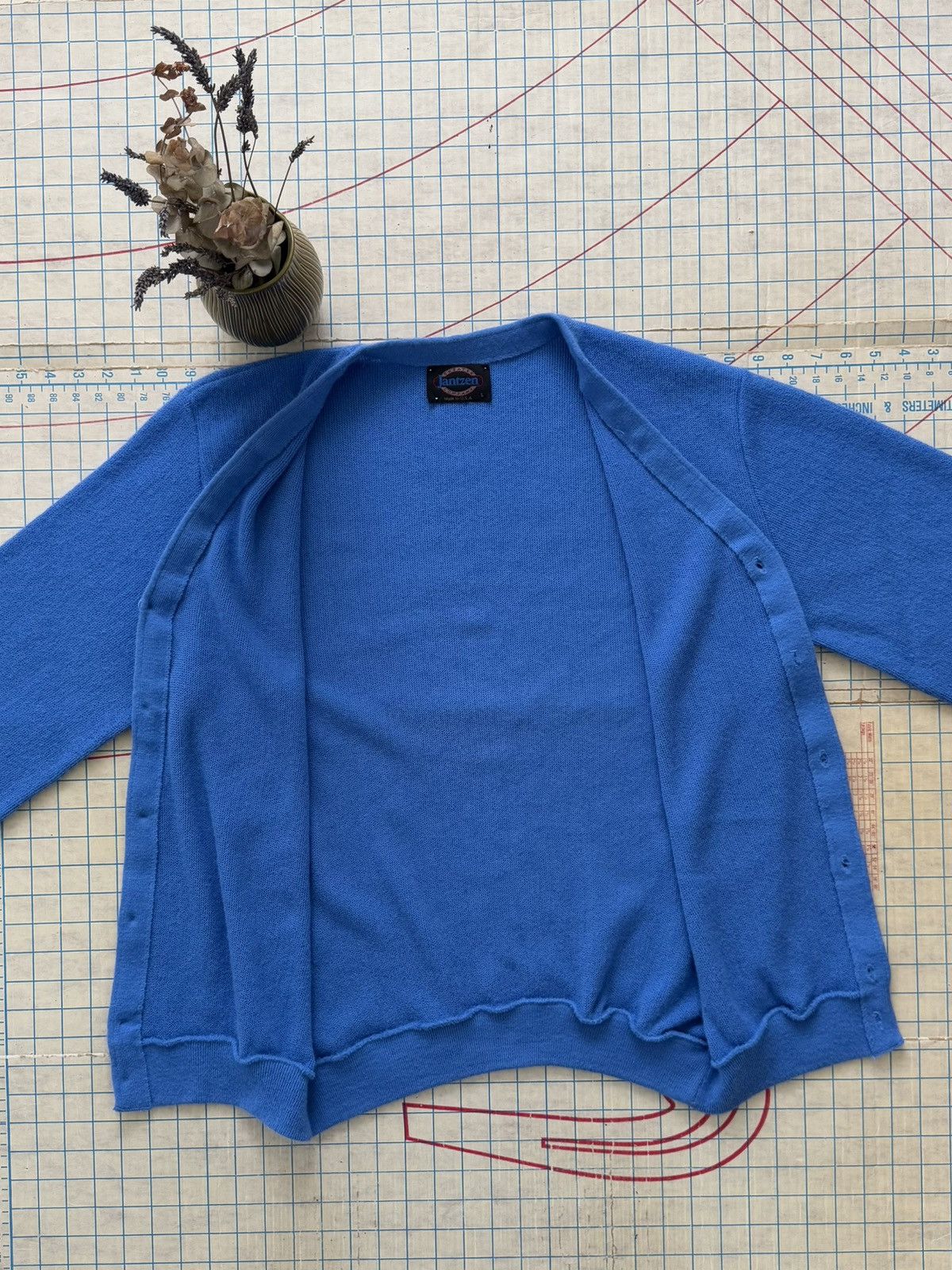 Jantzen × Vintage Vintage Jantzen Knit Cardigan Sweater Blue Mens Size Large Size US L / EU 52-54 / 3 - 8 Thumbnail
