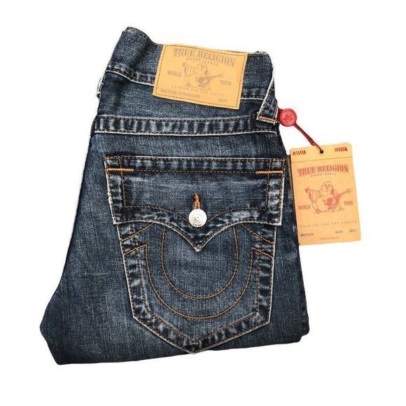 BRAND New True Religion Jeans Size 28 STRAIGHT FLAP T Blue