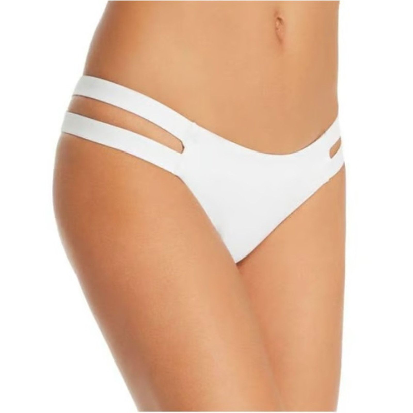 Tavik Tavik Women White Strap Low Rise Swim Bikini Bottom Size L Size ONE SIZE - 1 Thumbnail