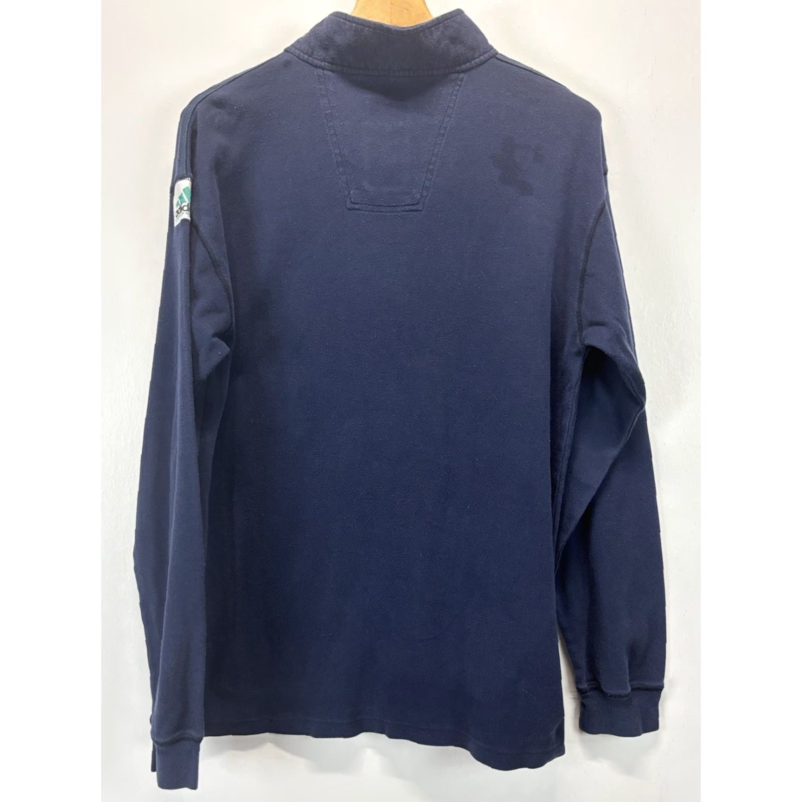 Adidas Vtg Pullover Shirt Mens 1/4 Zip Long Sleeve Sz X-Large Navy Blue Cotton Regular Casual 90s Read