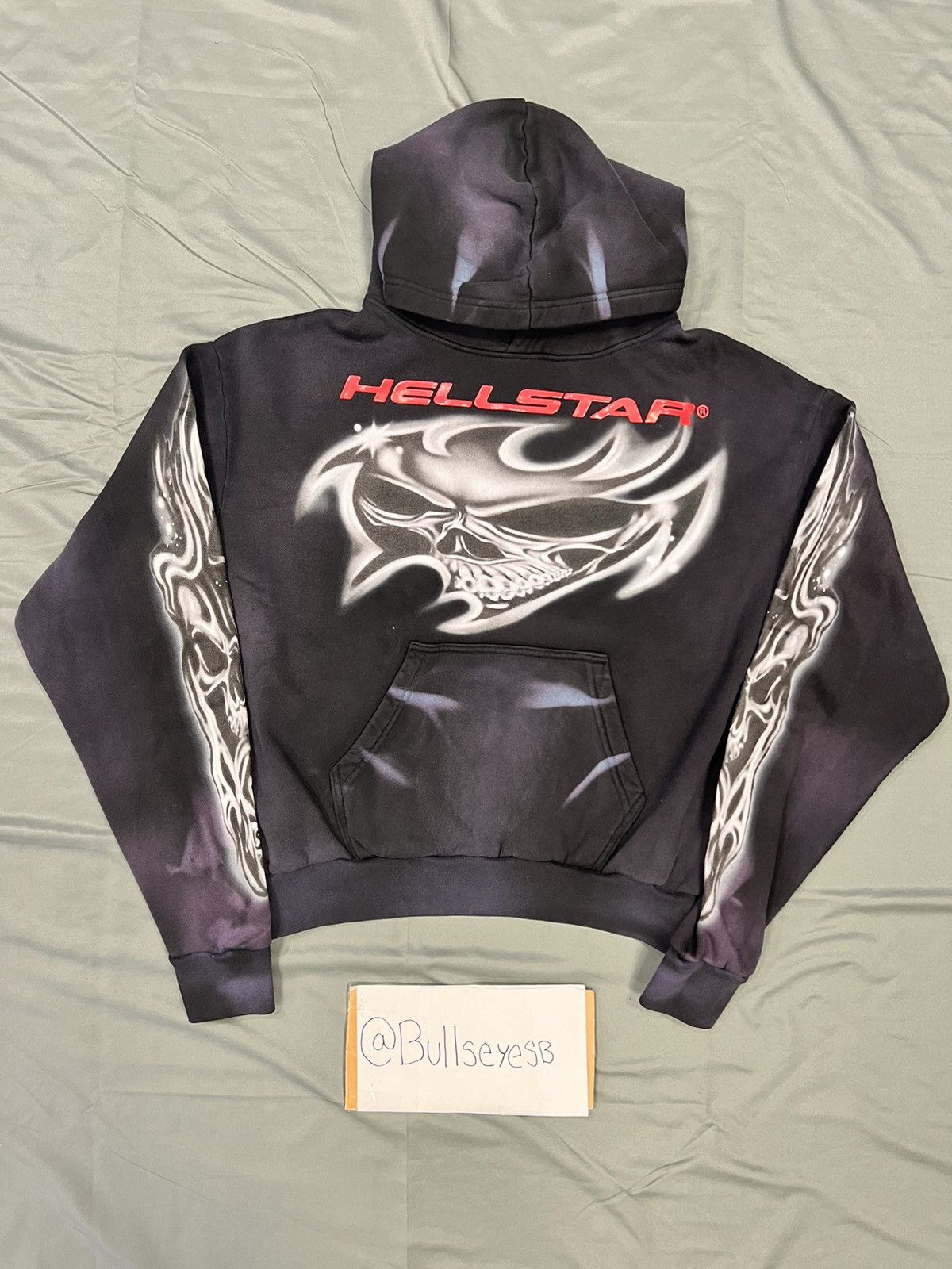 Hellstar Hellstar Airbrushed Skull Black Hoodie Grailed