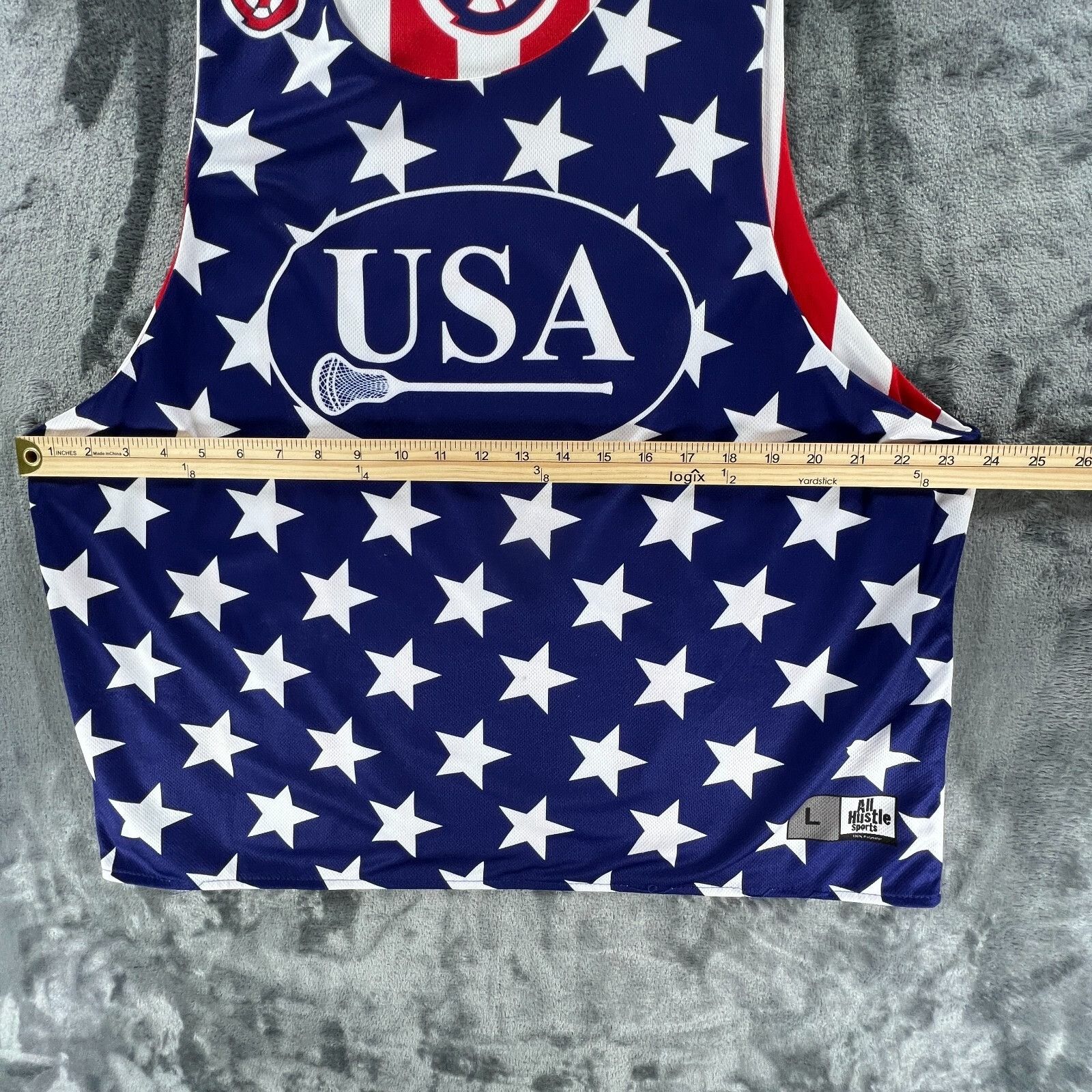 Other All Hustle Lacrosse Jersey Men L Team USA Flag United States Size US L / EU 52-54 / 3 - 6 Thumbnail