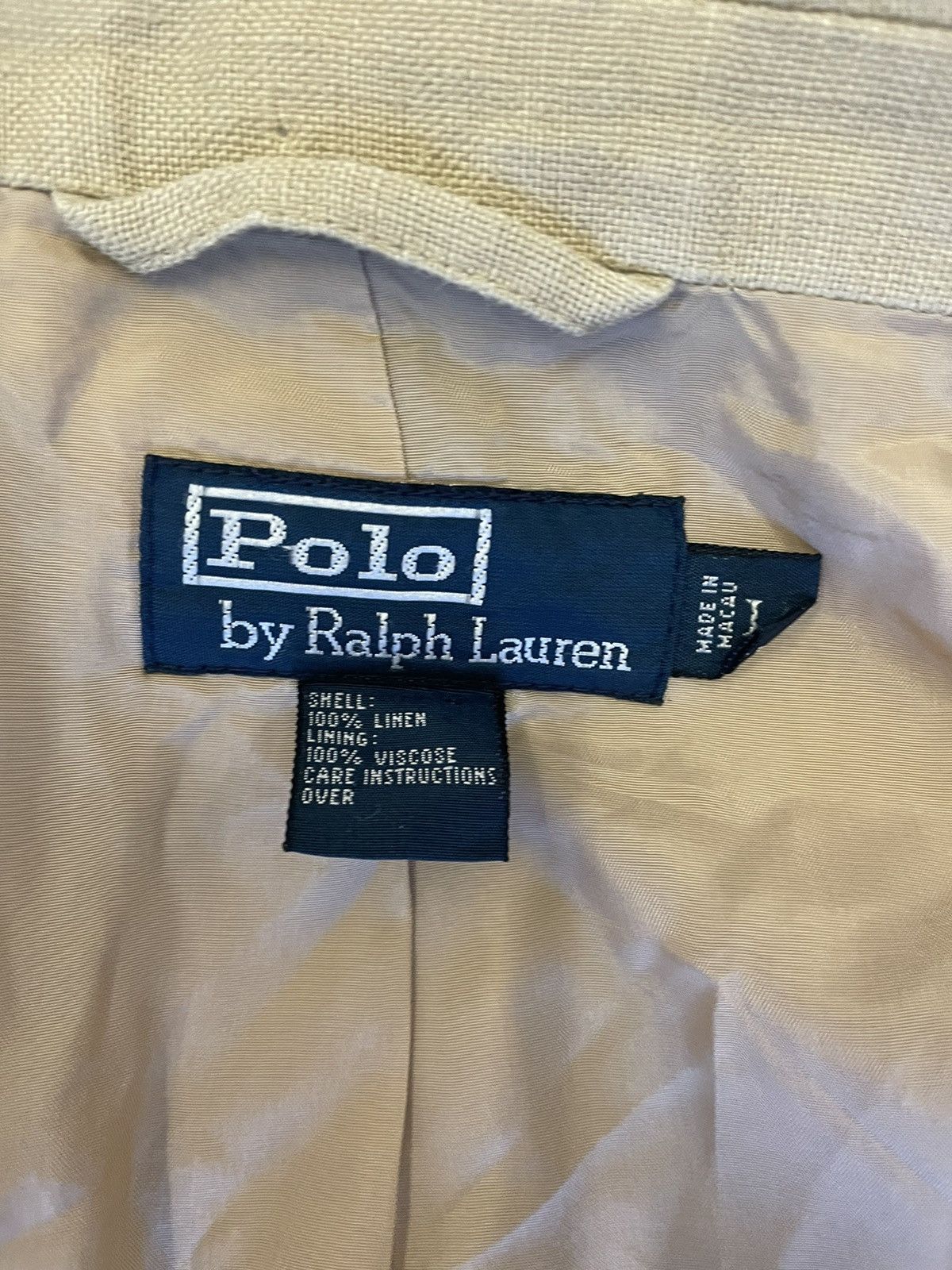 Polo Ralph Lauren × Vintage Vintage Patch Pocket Linen Jacket Size 42R - 8 Thumbnail