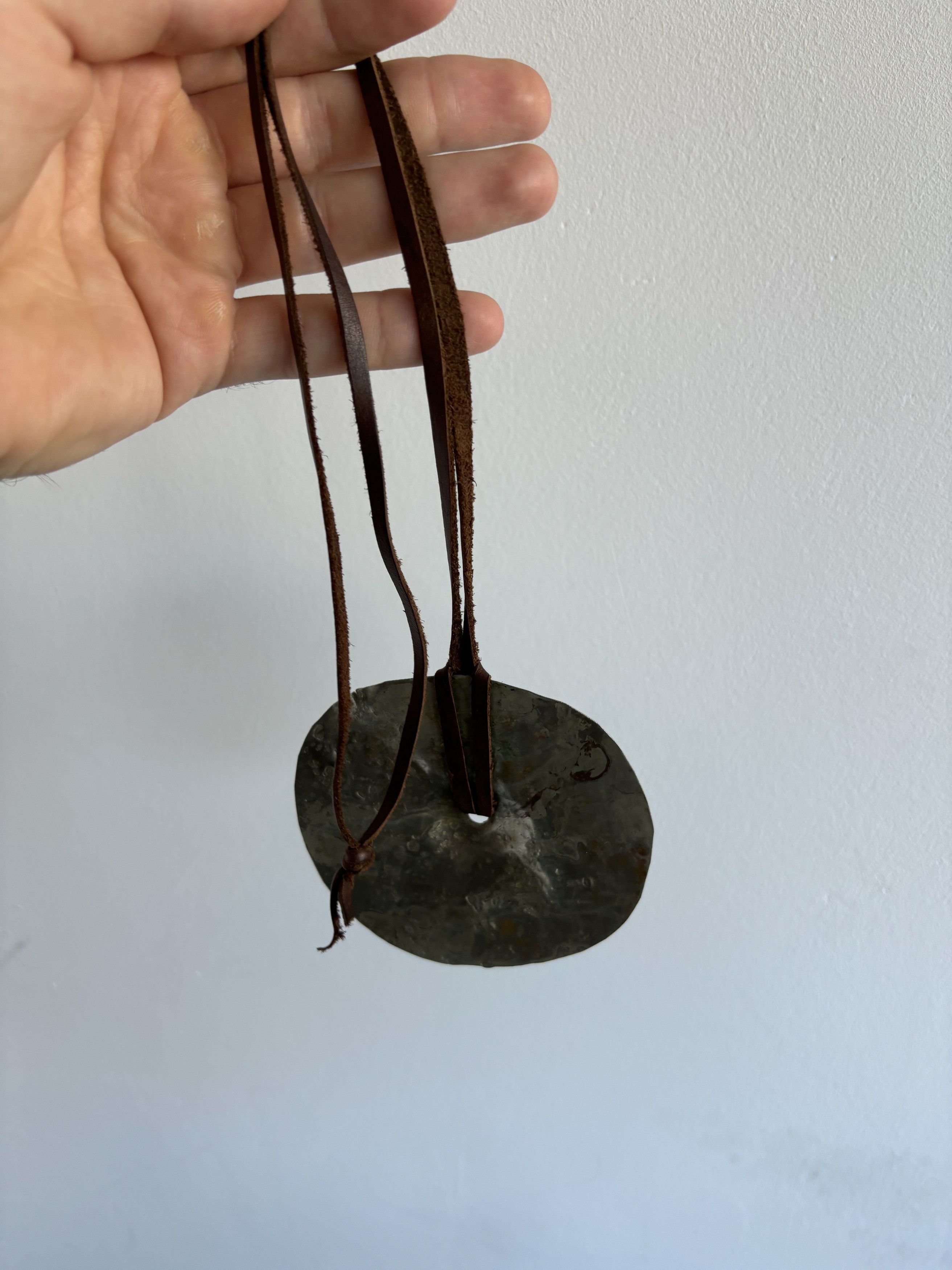 Handmade Vintage Brass Pendant Leather Lace Necklaces Size ONE SIZE - 8 Thumbnail