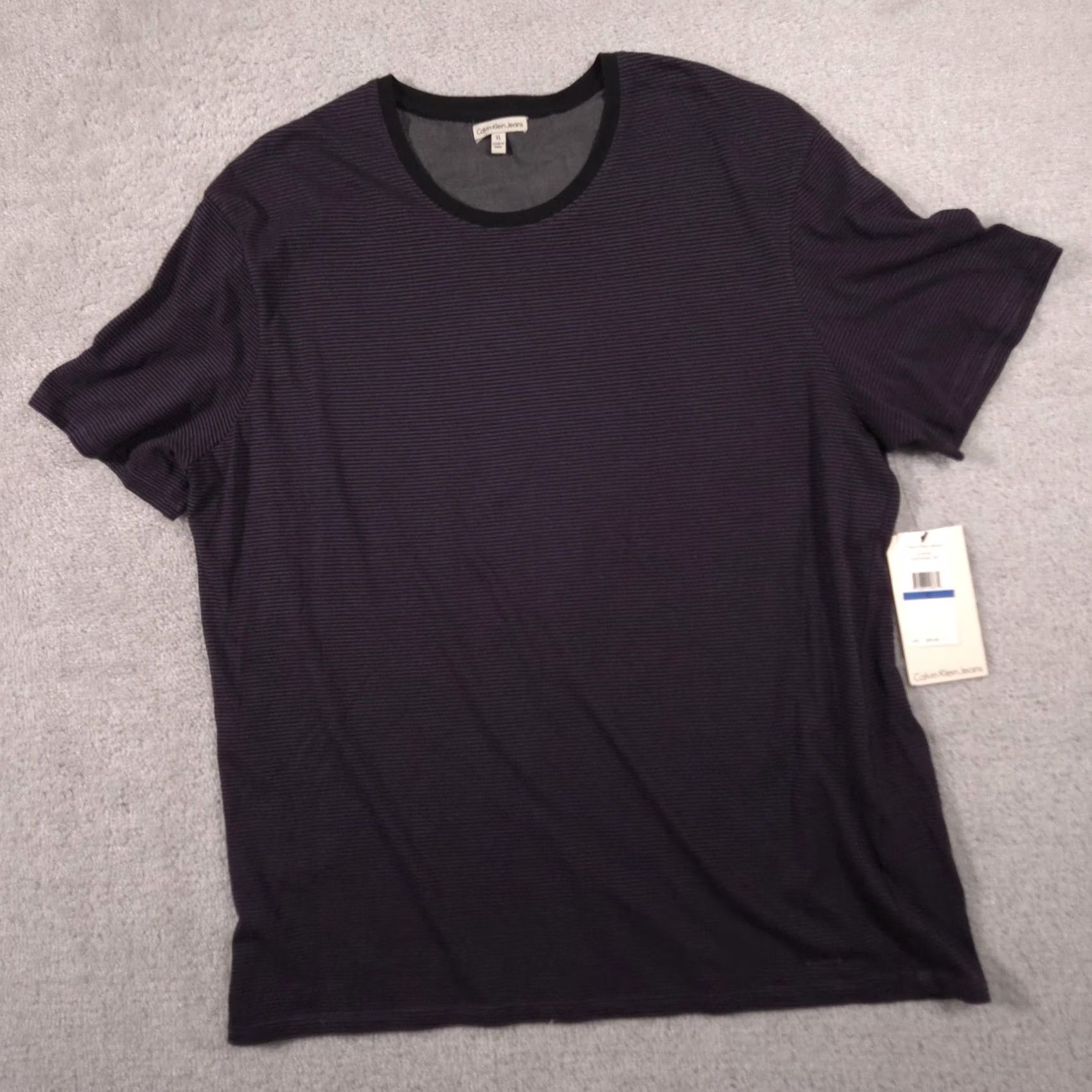 Vintage Calvin Klein Jeans Shirt Mens XL Purple Stripe Crewneck Lightweight Jersey Tee Size US XL / EU 56 / 4 - 2 Thumbnail