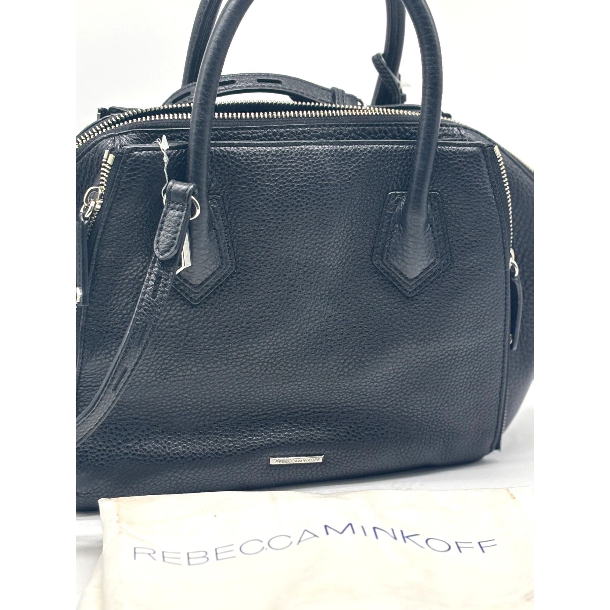 Rebecca Minkoff Rebecca Minkoff Textured Leather Mini Perry Satchel in Black Size ONE SIZE - 4 Thumbnail